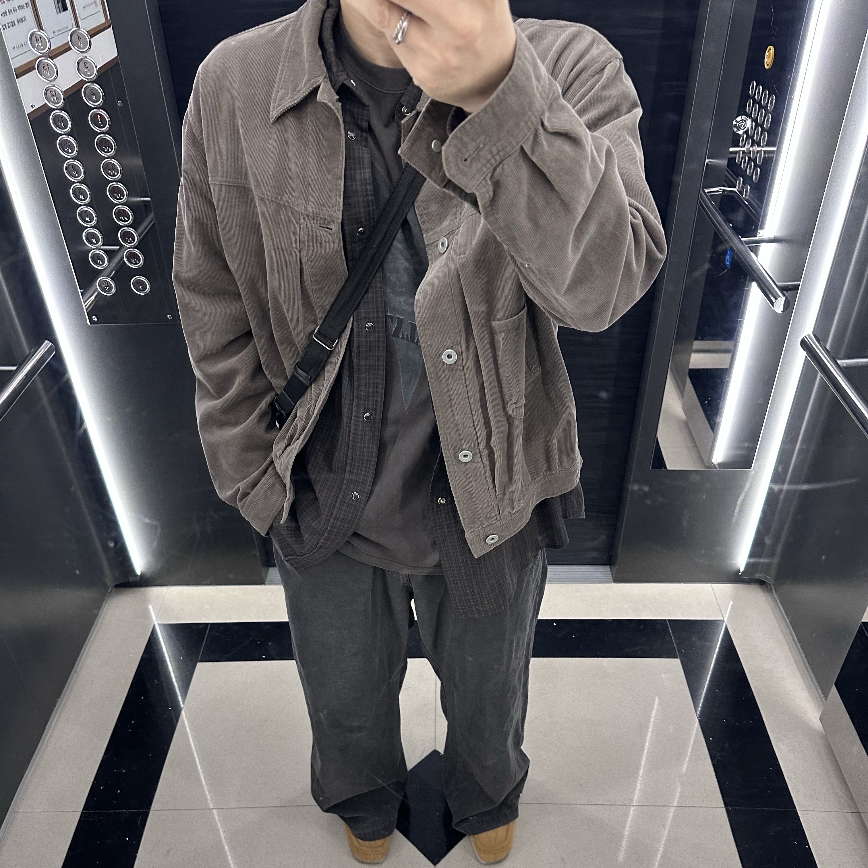 Polyteru Human Index Human Pajama Pants Deep Charcoal, Polyteru Calf Bag Black Lambskin 착용 스타일