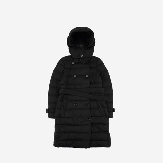 (W) Burberry Detachable Hood Down Filled Coat Black