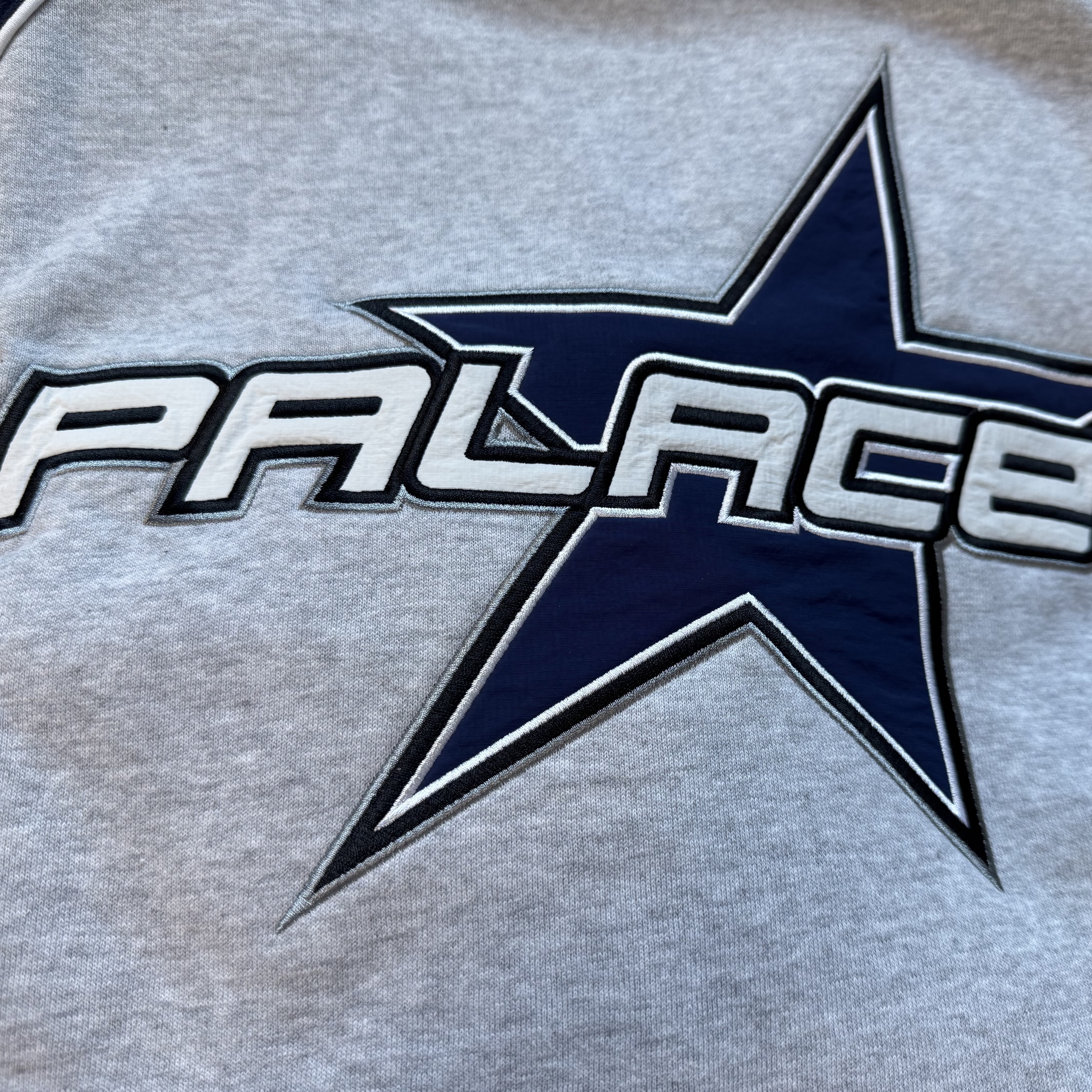 Palace Palstar 1/4 Zip Grey Marl - 24FW 착용 스타일 - 3