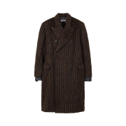 Martine Rose Double Breasted Shirt Overcoat Brown Gold Stripe - 24FW