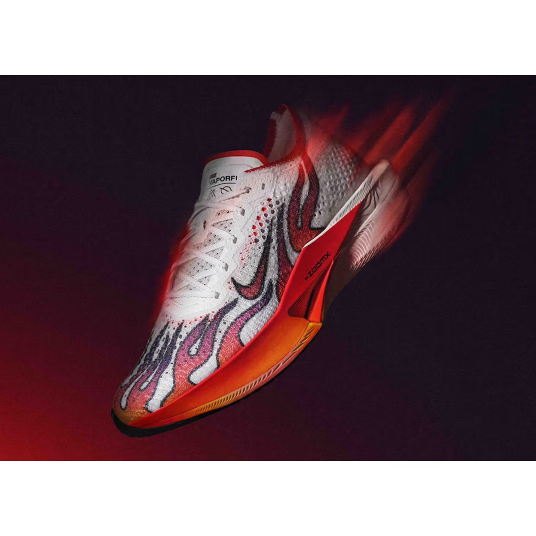 Nike ZoomX Vaporfly Next% 3 PRM White Habanero Red 착용 스타일 - 5
