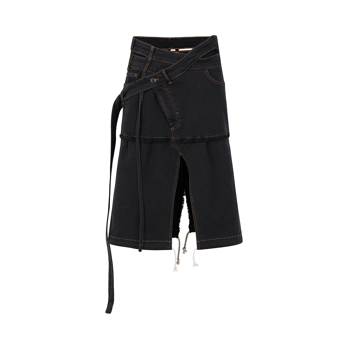 KW4DSKDOT14GY Ottolinger Women Signature Wrap Denim Skirt Grey - 24FW