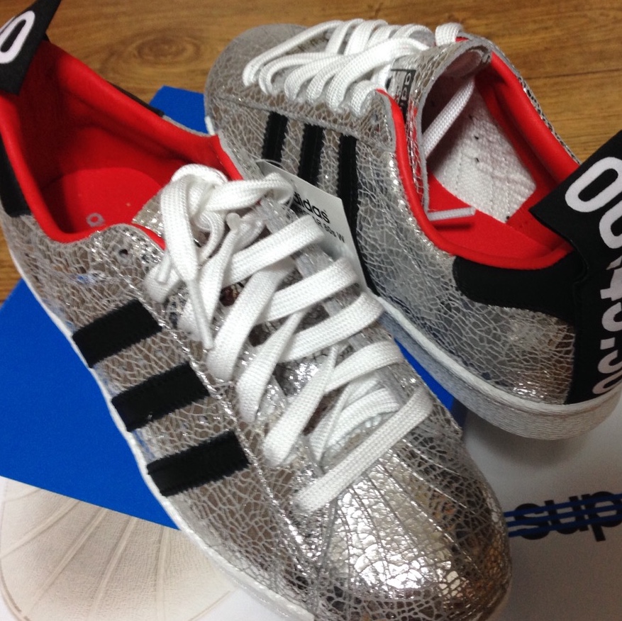 (W) Adidas x Topshop Superstar 80s Silver 착용 스타일