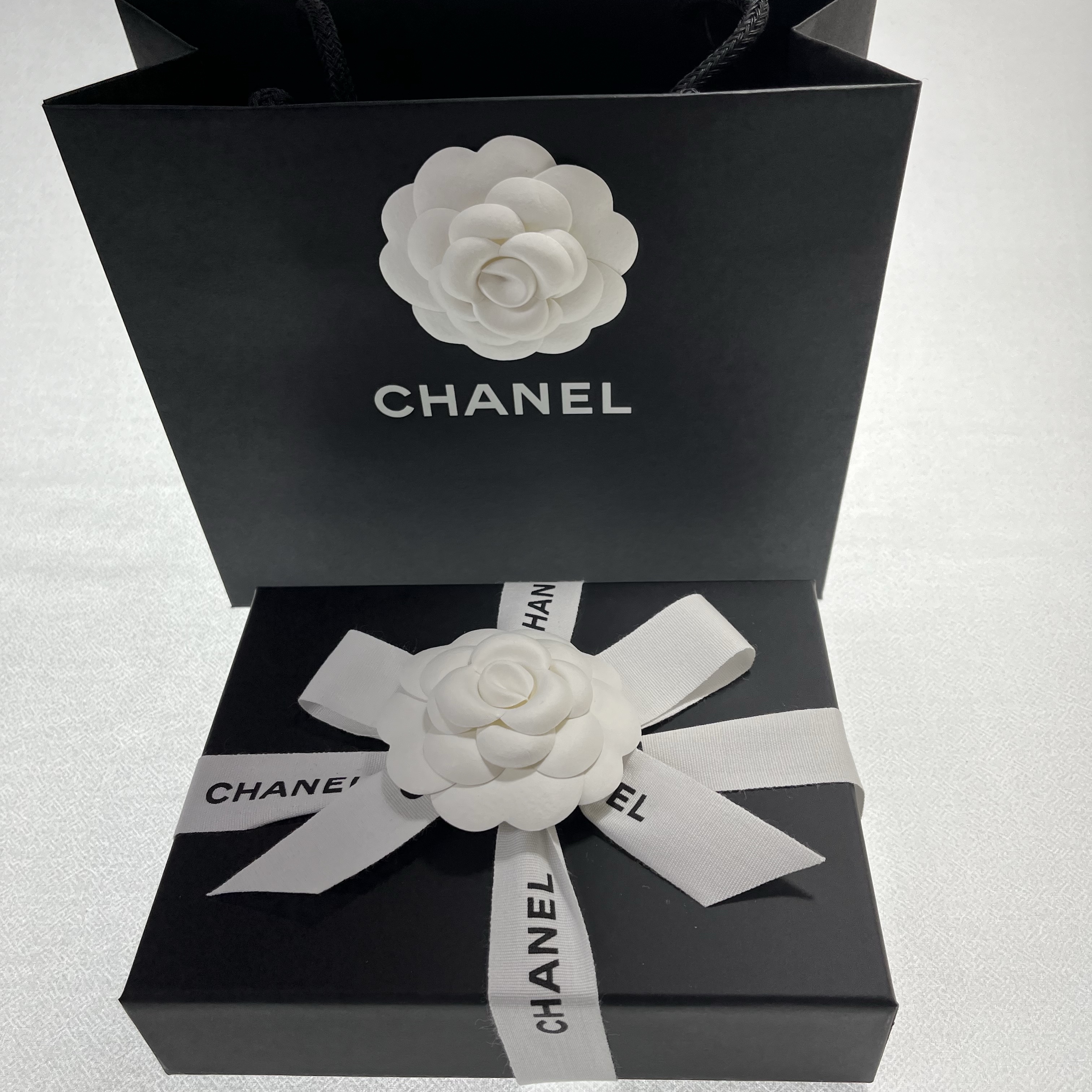 Chanel 22 Mini Handbag Shiny Calfskin & Black Black 착용 스타일