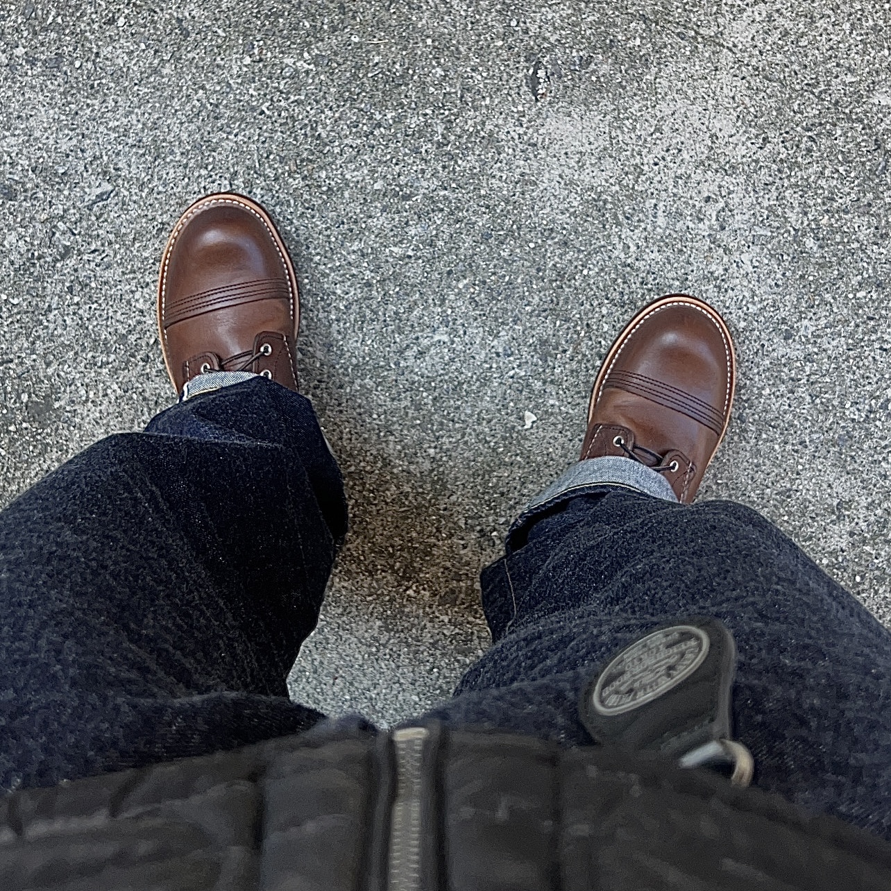 Red Wing Iron Ranger 8111 Amber Harness - D, Fullcount 0105W Wide Denim One Wash Indigo Blue 착용 스타일