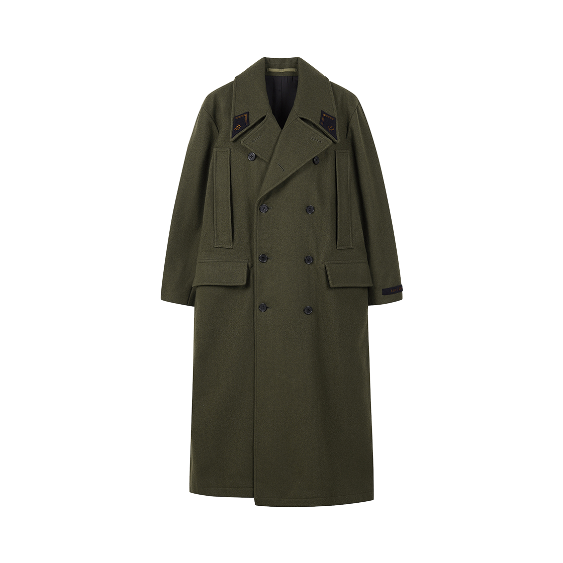 다이리쿠 키아네 슈퍼 롱 P코트 카키 - 24FW(Dairiku Cyane Super Long P-Coat Khaki - 24FW)