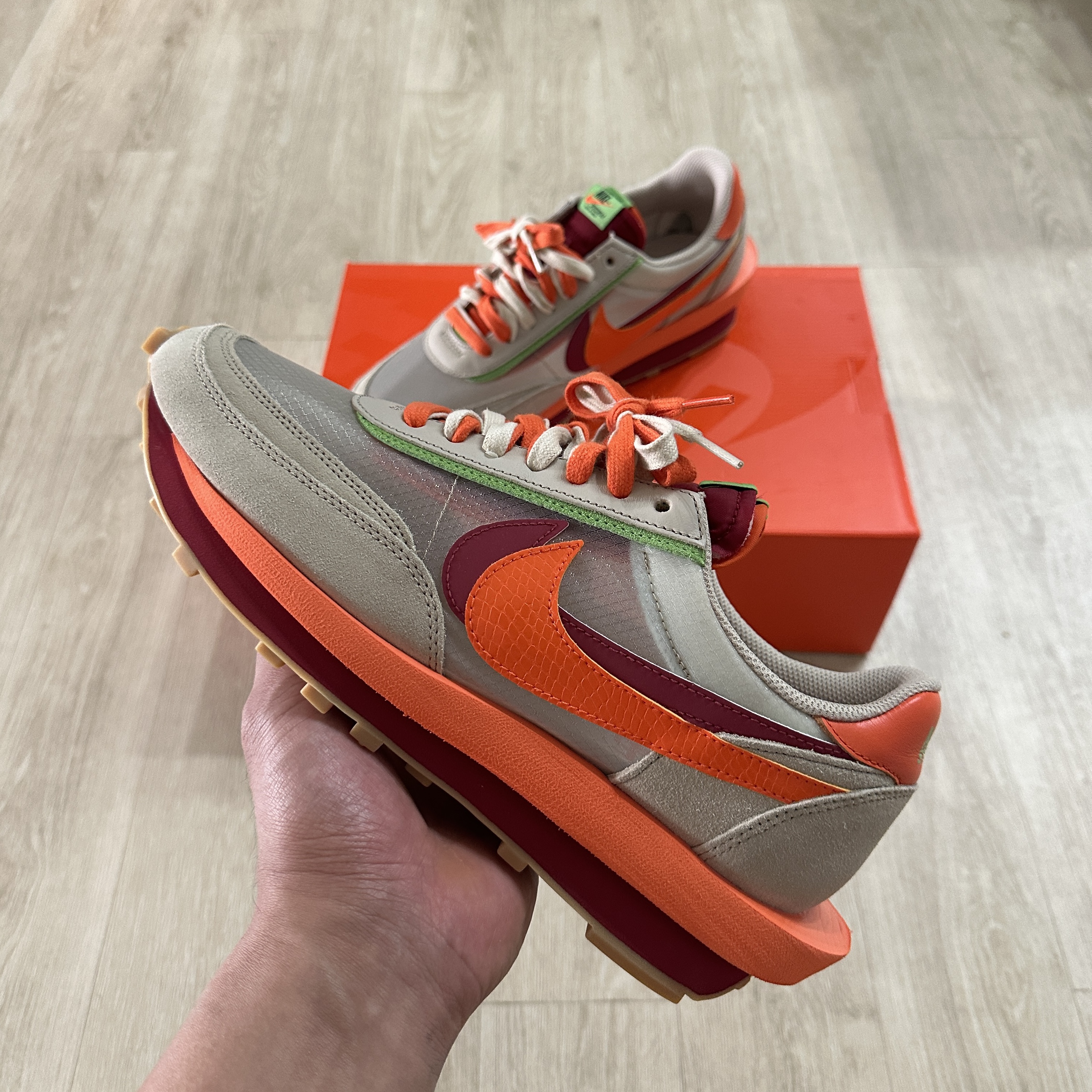 Nike x Sacai LDWaffle White Nylon, Nike x Sacai LDWaffle Black Nylon 착용 스타일 - 3