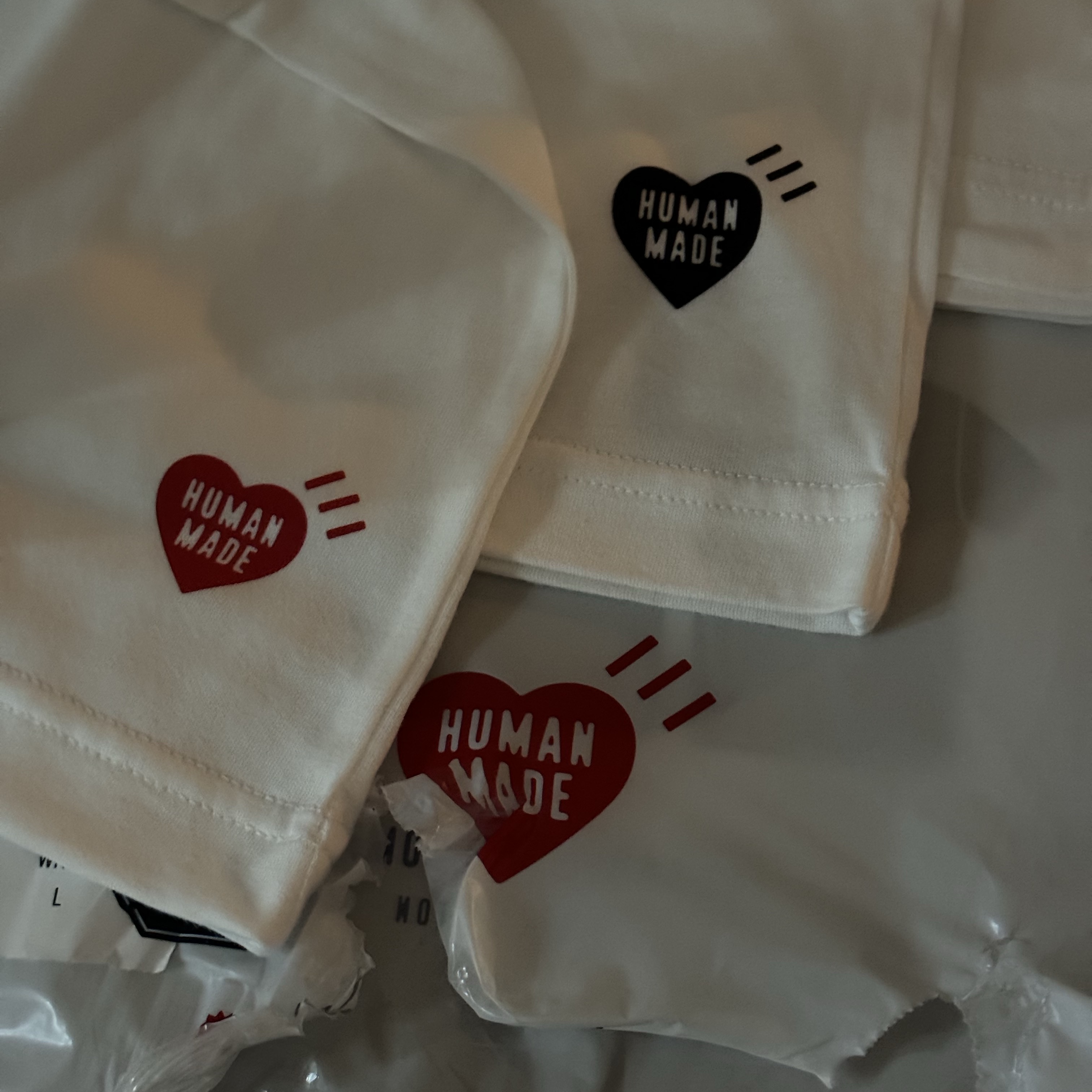 Human Made T-Shirts White (3 Pack) 착용 스타일