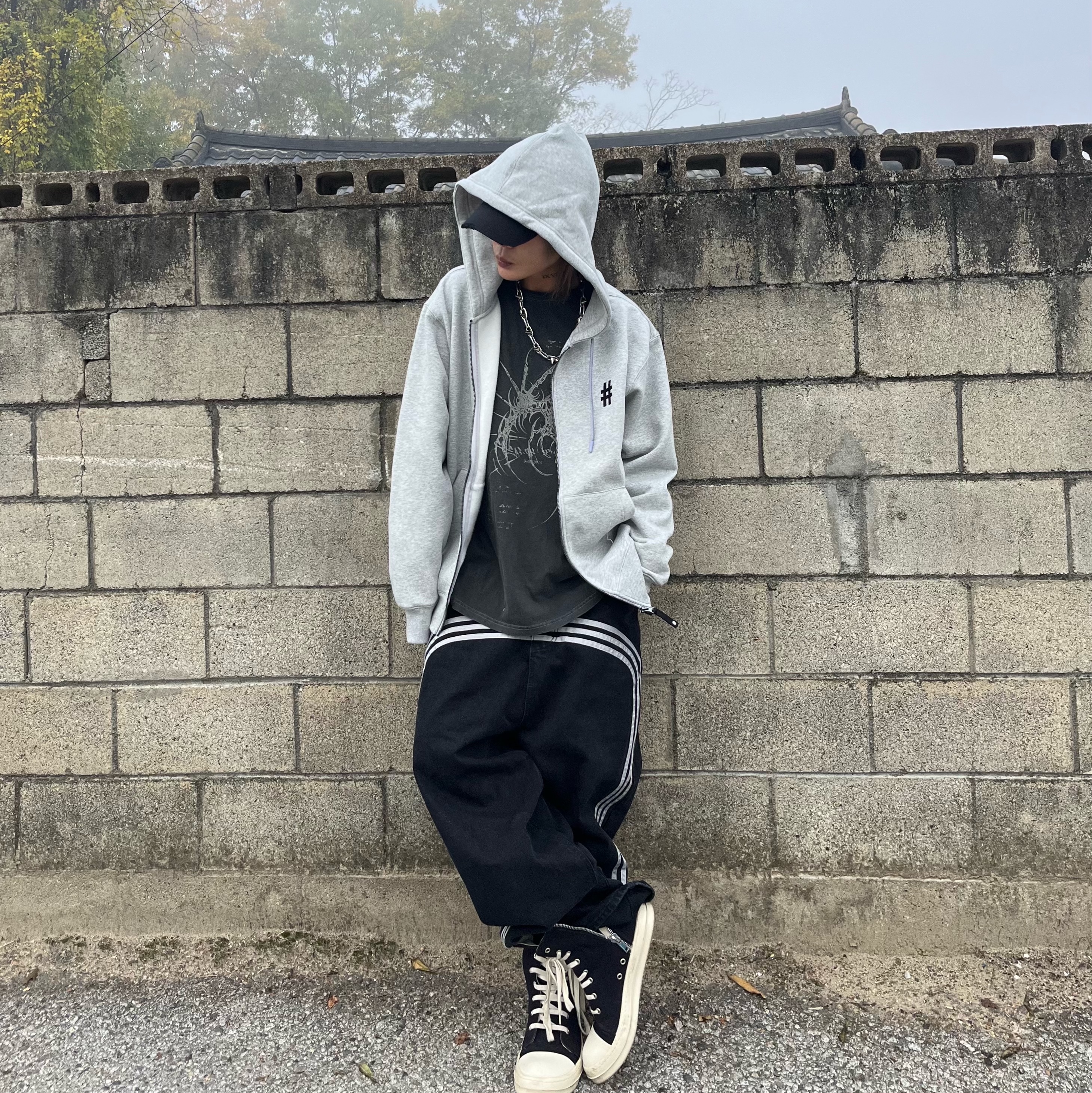 Rick Owens Drkshdw Calf Leather Penta Sneakers Black Milk White 착용 스타일 - 2