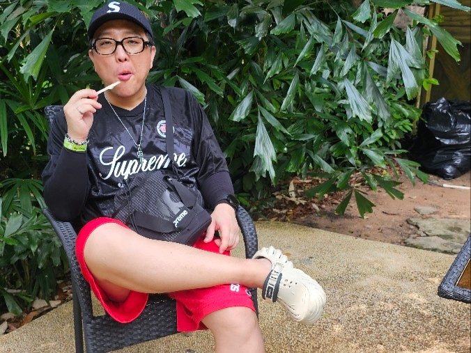 Supreme Seersucker S Logo 6-Panel Black - 24SS, Gentle Monster x Maison Margiela MM114 Black Clear 착용 스타일 - 8