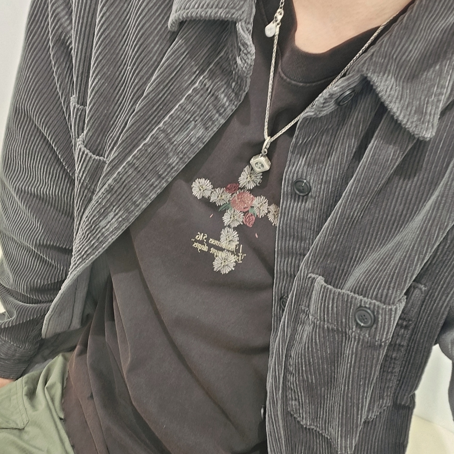 [프리오더] Polyteru 925 Silver Pendant Dice 착용 스타일
