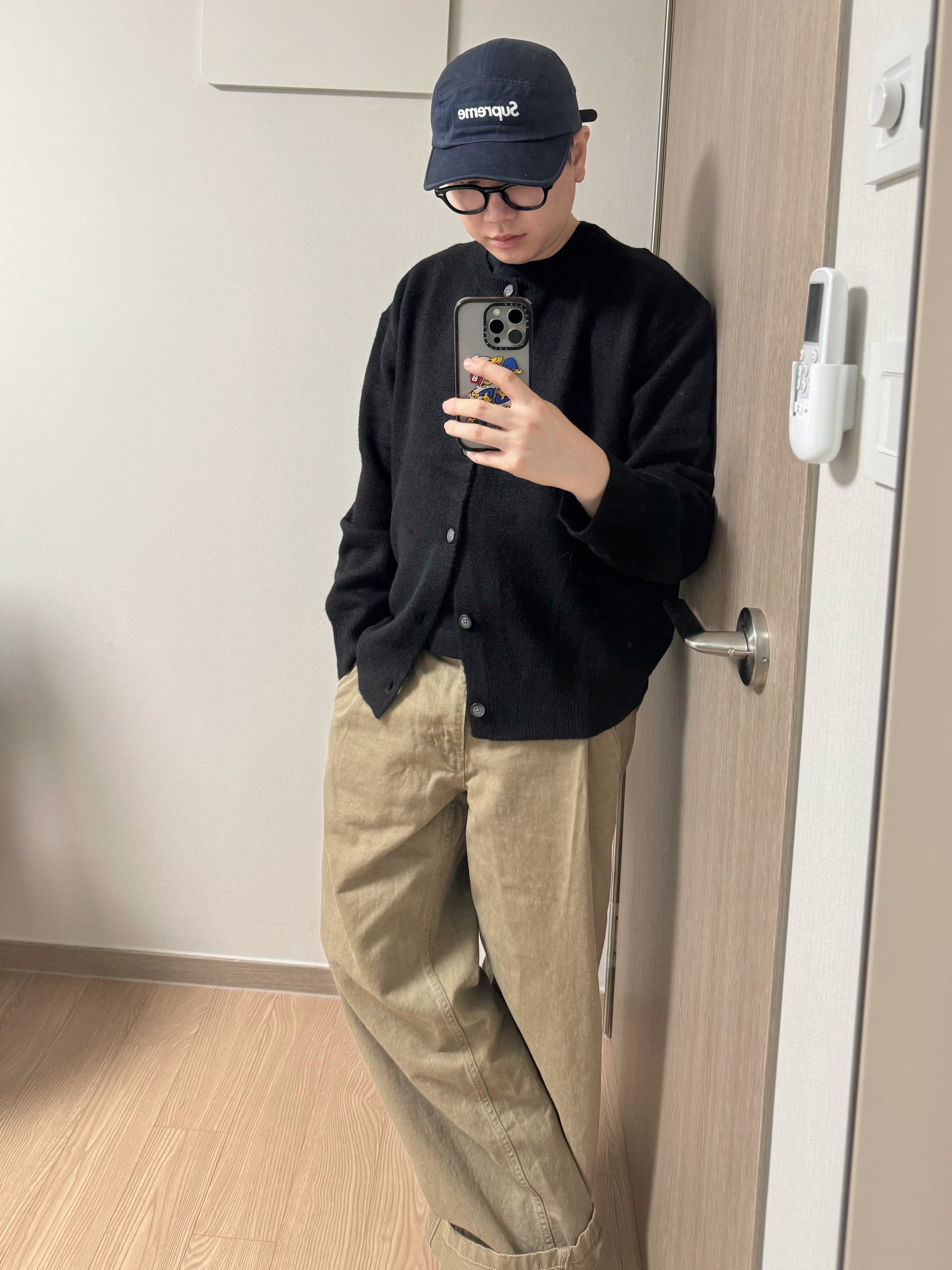 Supreme Washed Chino Twill Camp Cap Navy - 24FW 착용 스타일