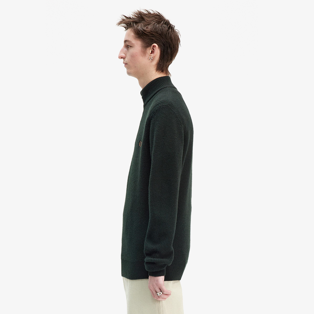 프레드페리 텍스쳐드 하프 집 니트 나이트그린(Fred Perry Textured Half Zip Knit Night Green) - 3
