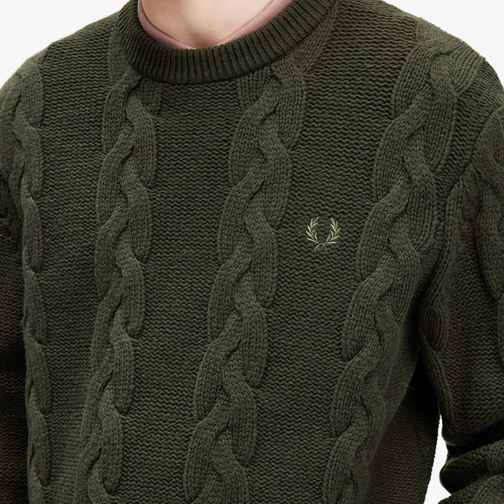 프레드페리 청키 케이블 니트 스웨터 헌팅그린(Fred Perry Chunky Cable Knit Hunting Green) - 5