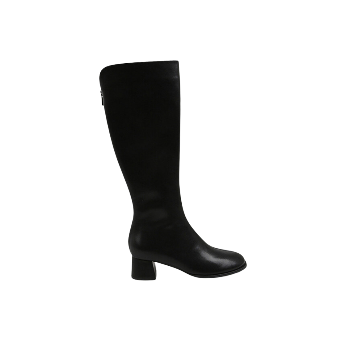 (W) 슈펜 x 쭈언니 슬림핏 레더 롱부츠 4.0 블랙 - 스탠다드((W) Shoopen x Jju Unni Slim Fit Leather Long Boots 4.0 Black - Standard)