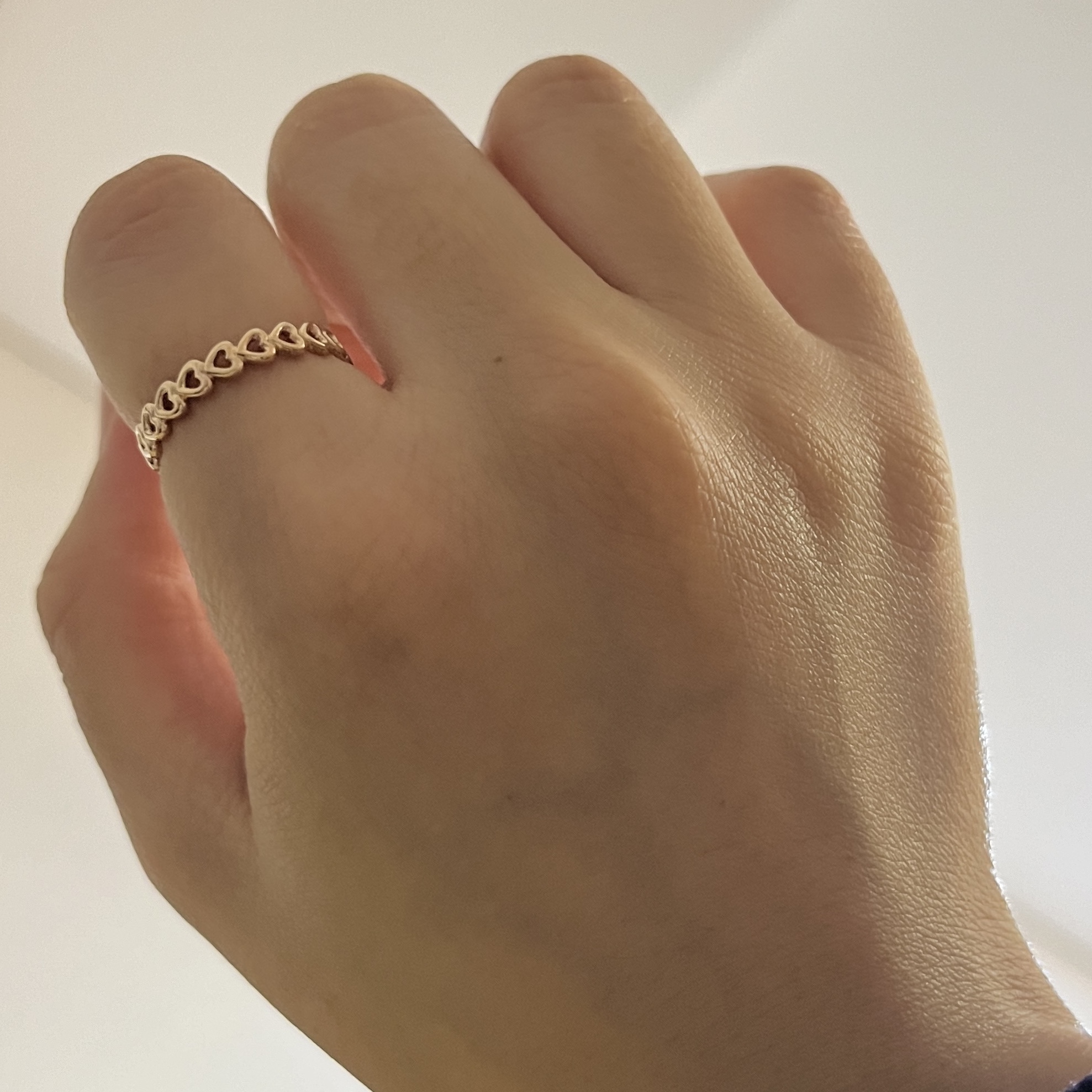 (W) Pandora Rose Heart Ring Rose Gold Plated 착용 스타일