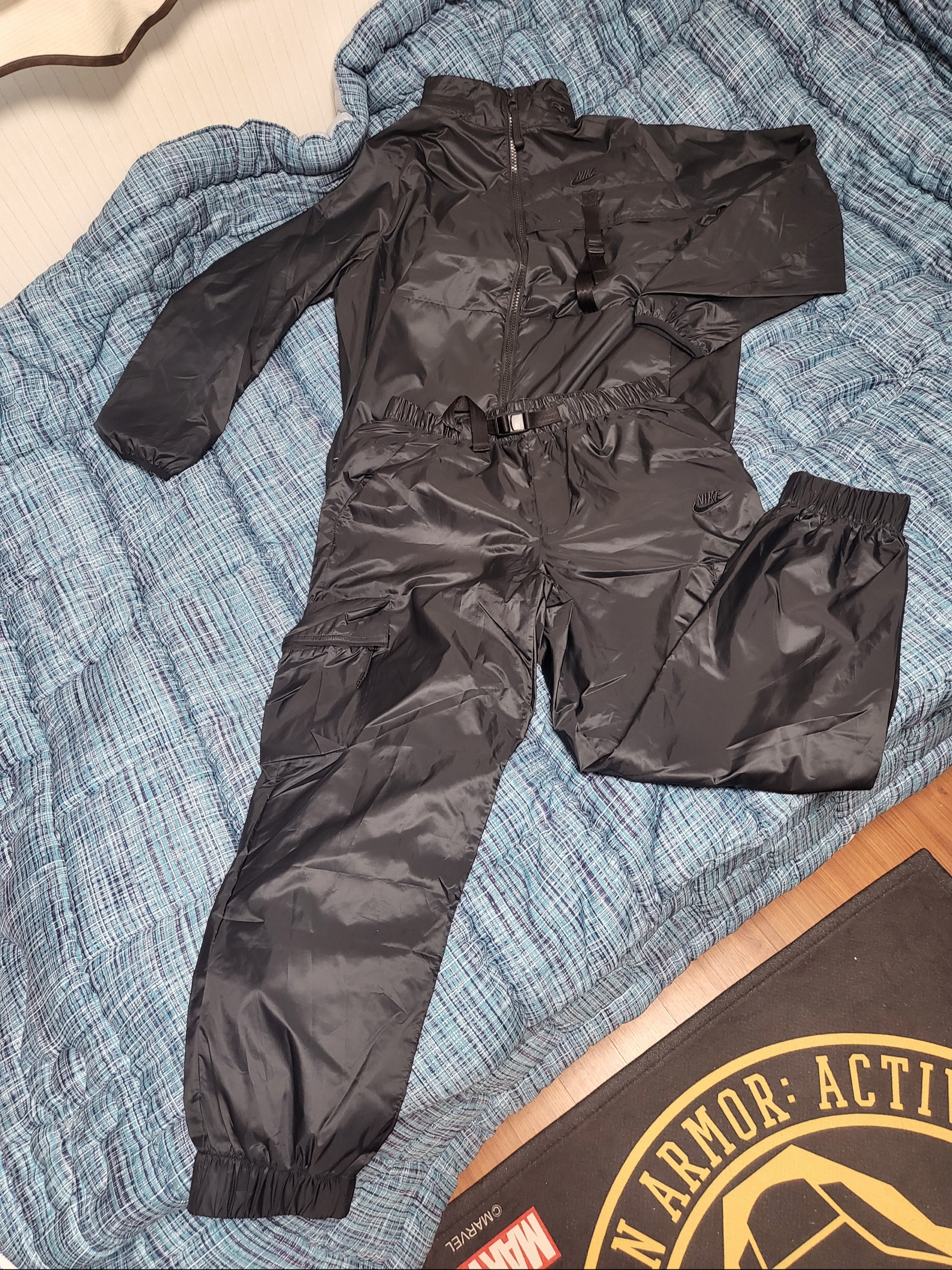 Nike NSW Tech Woven N24 Packable Lined Jacket Black - Asia, Nike Tech Lined Woven Pants Black - US/EU 착용 스타일