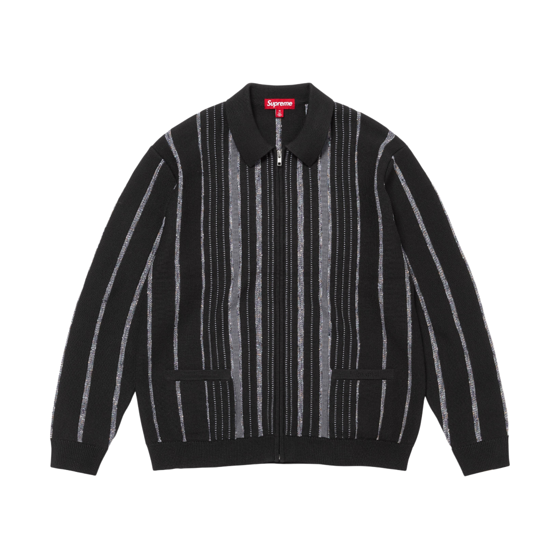 슈프림 스페클 스트라이프 집업 가디건 블랙 - 24FW | Supreme 슈프림 스페클 스트라이프 집업 가디건 블랙 - 24FW | Supreme