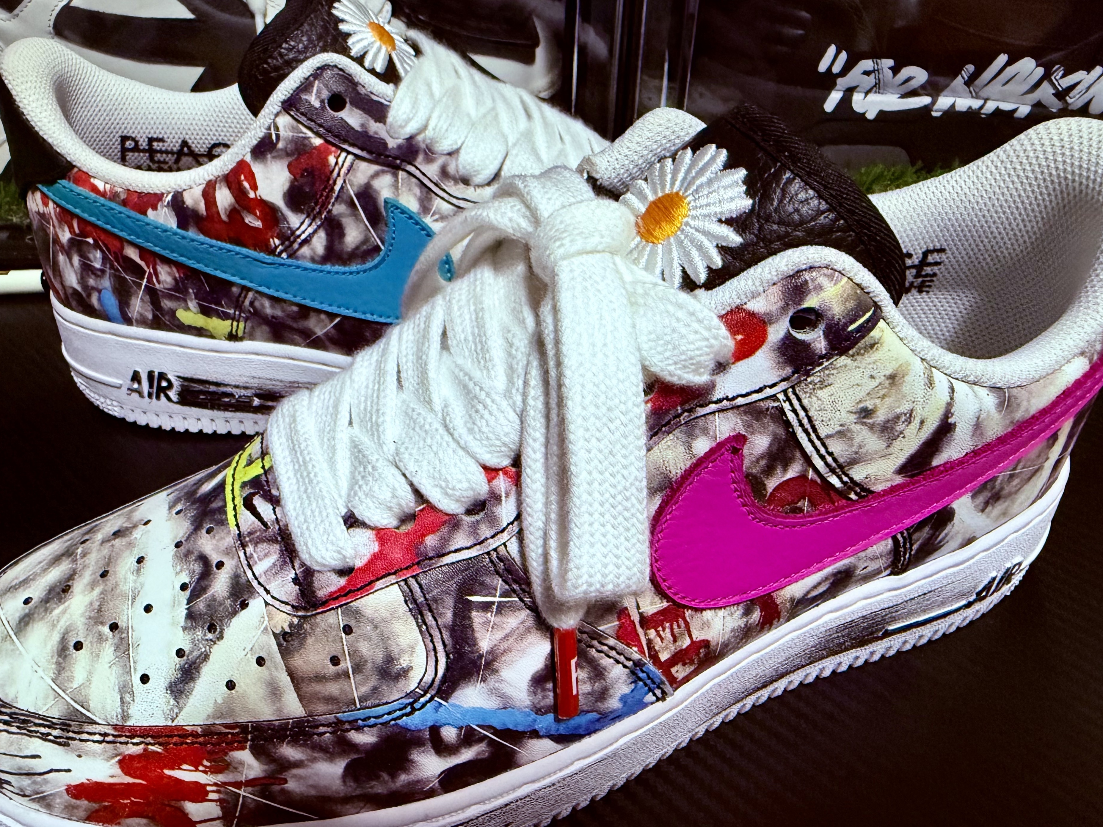 Nike x Peaceminusone Air Force 1 Low Para-Noise 3.0 Black and Multicolor, Nike x Peaceminusone Air Force 1 Low Para-Noise 2.0 착용 스타일