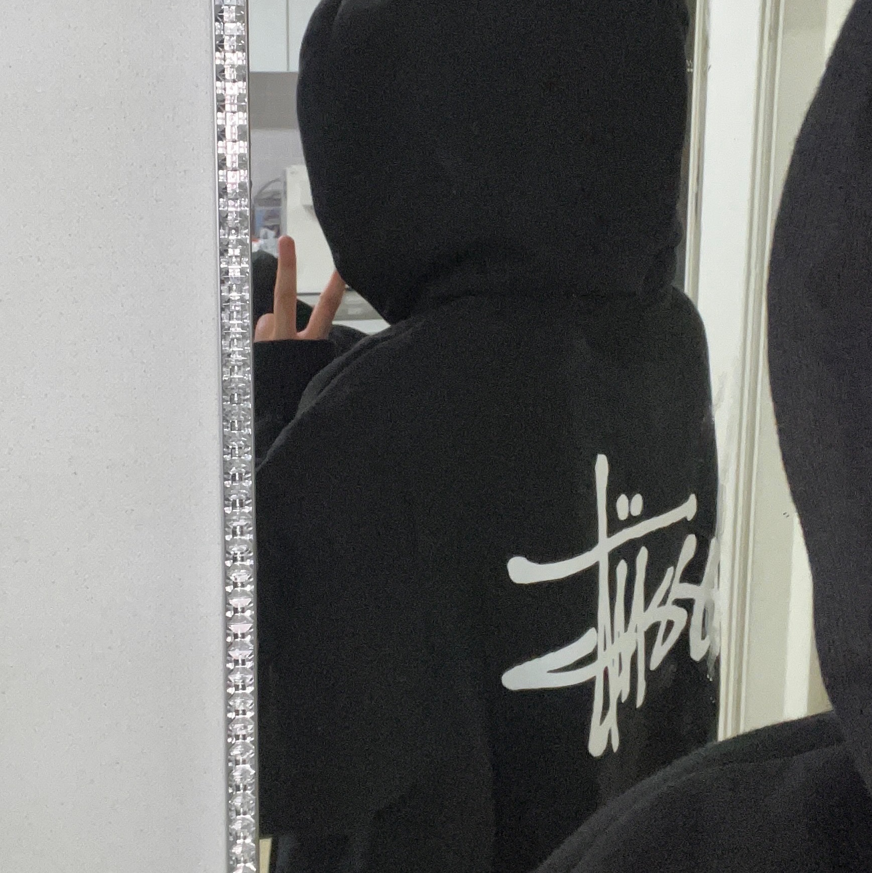 Stussy Basic Zip Hoodie Black 착용 스타일