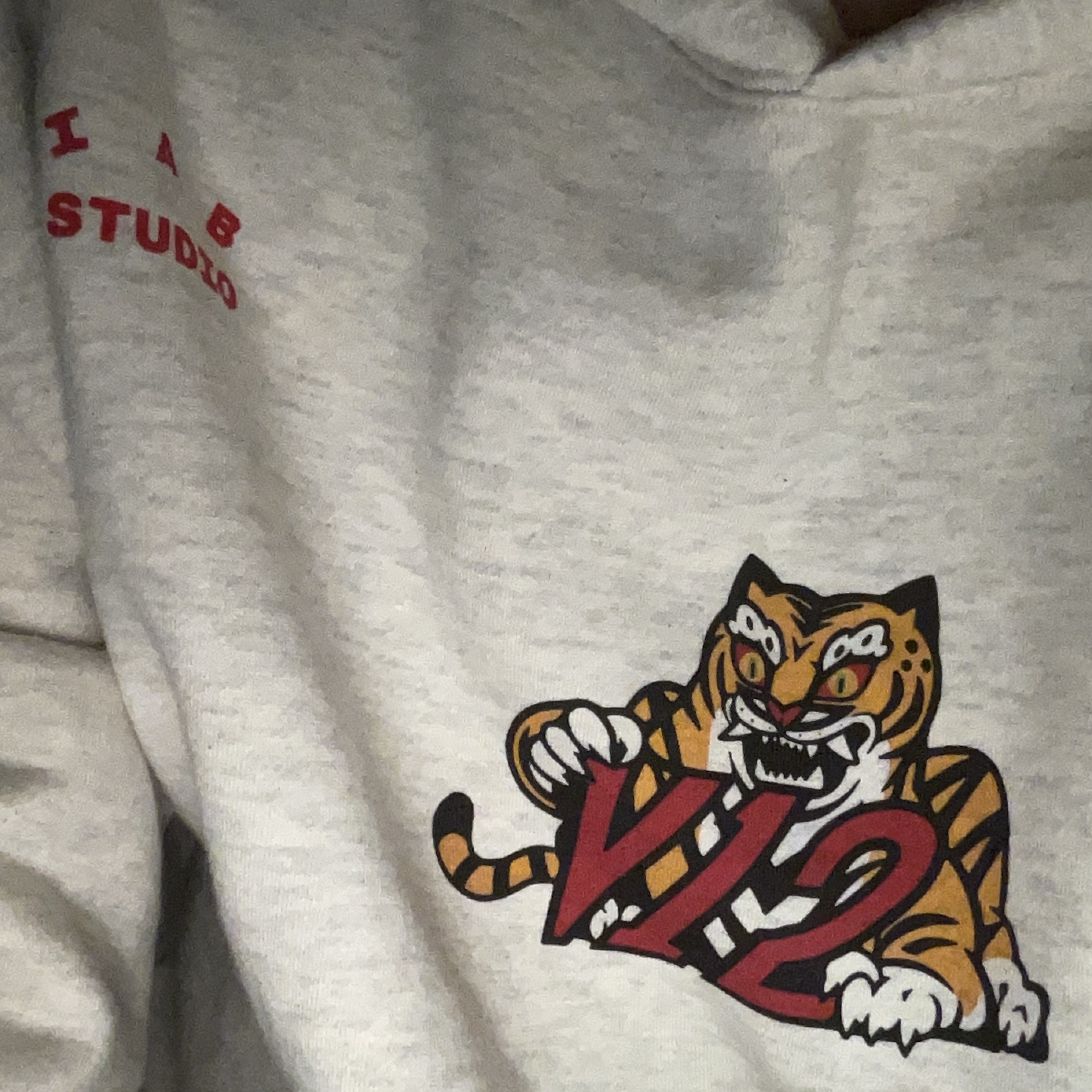 Kia Tigers x IAB Studio V12 Hoodie Ivory 착용 스타일