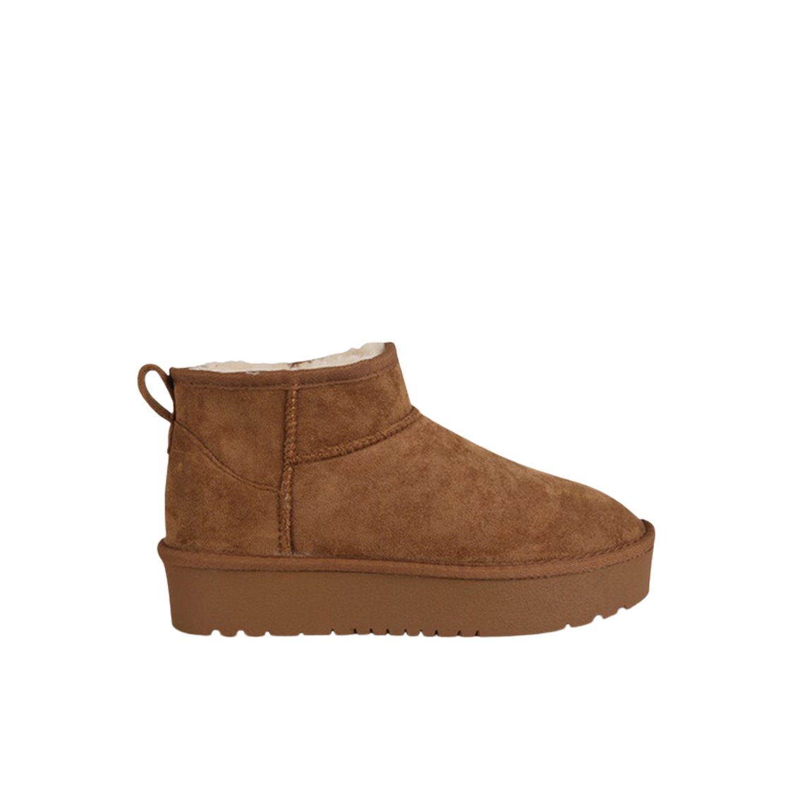 (W) 슈펜 코지 스웨이드 퍼 플랫폼 숏 부츠 카멜((W) Shoopen Cozy Suede Fur Platform Short Boots Camel)
