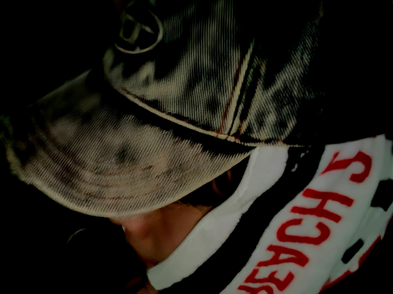 Diesel C-Seymon Treated Denim Baseball Cap Blue White 착용 스타일