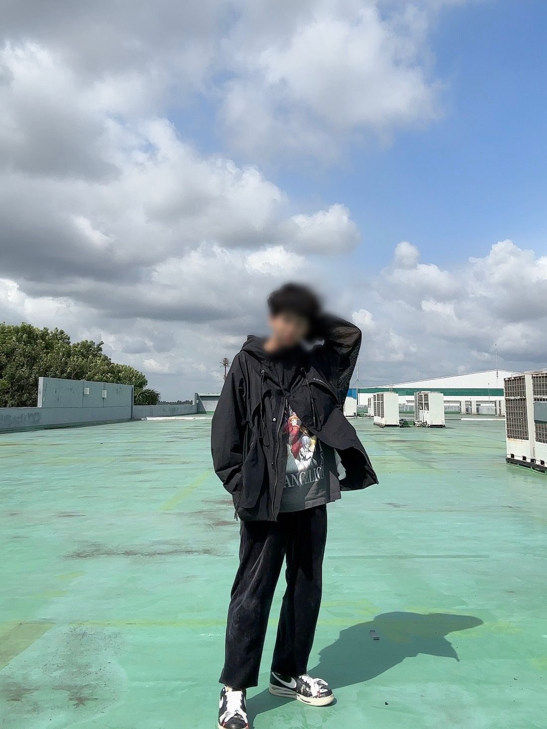 Nike x Peaceminusone Air Force 1 Low Para-Noise, Saint Mxxxxxx x Evangelion Neon S/S T-Shirt Black 착용 스타일