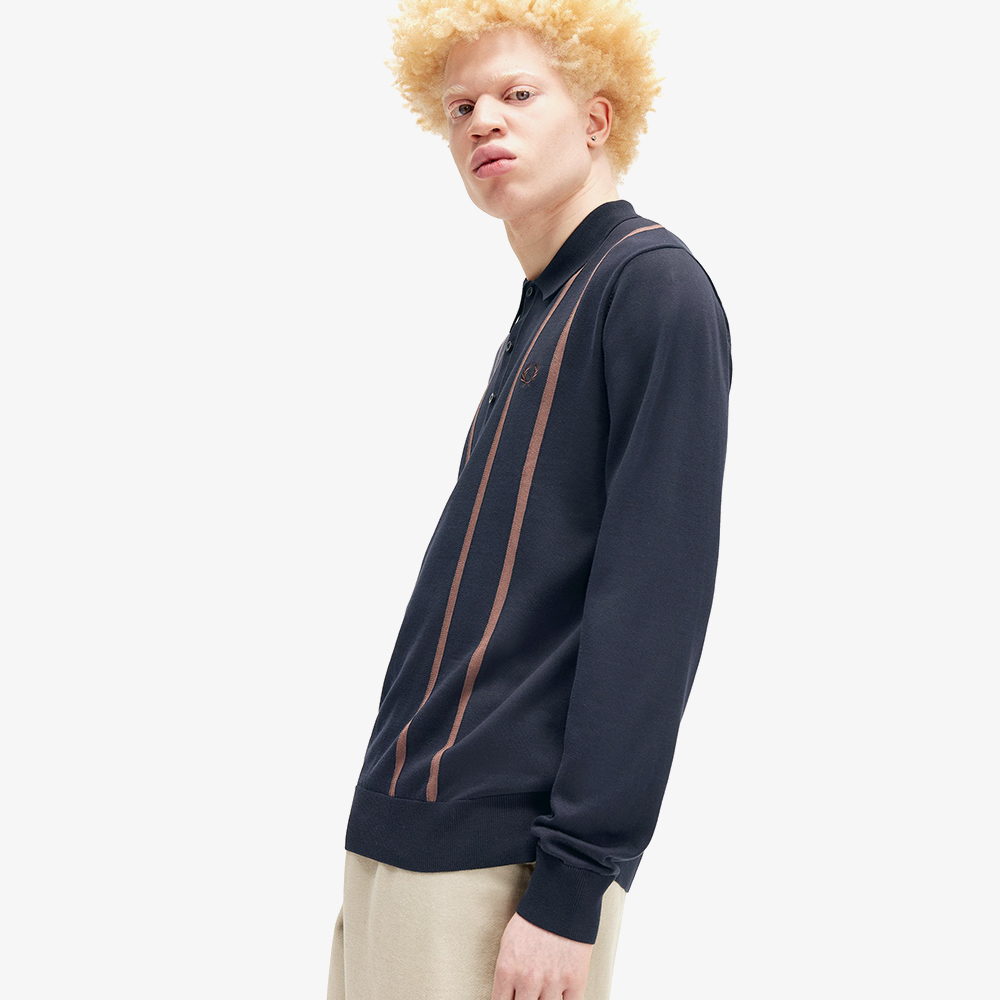 프레드페리 버티컬 스트라이프 니트 셔츠 네이비(Fred Perry Vertical Stripe Knitted Shirt Navy) - 4