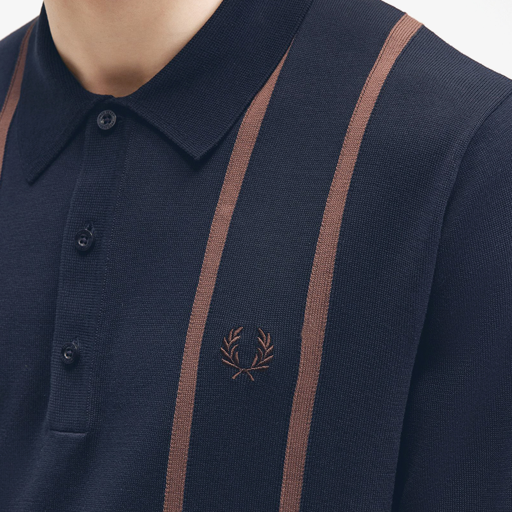프레드페리 버티컬 스트라이프 니트 셔츠 네이비(Fred Perry Vertical Stripe Knitted Shirt Navy) - 5