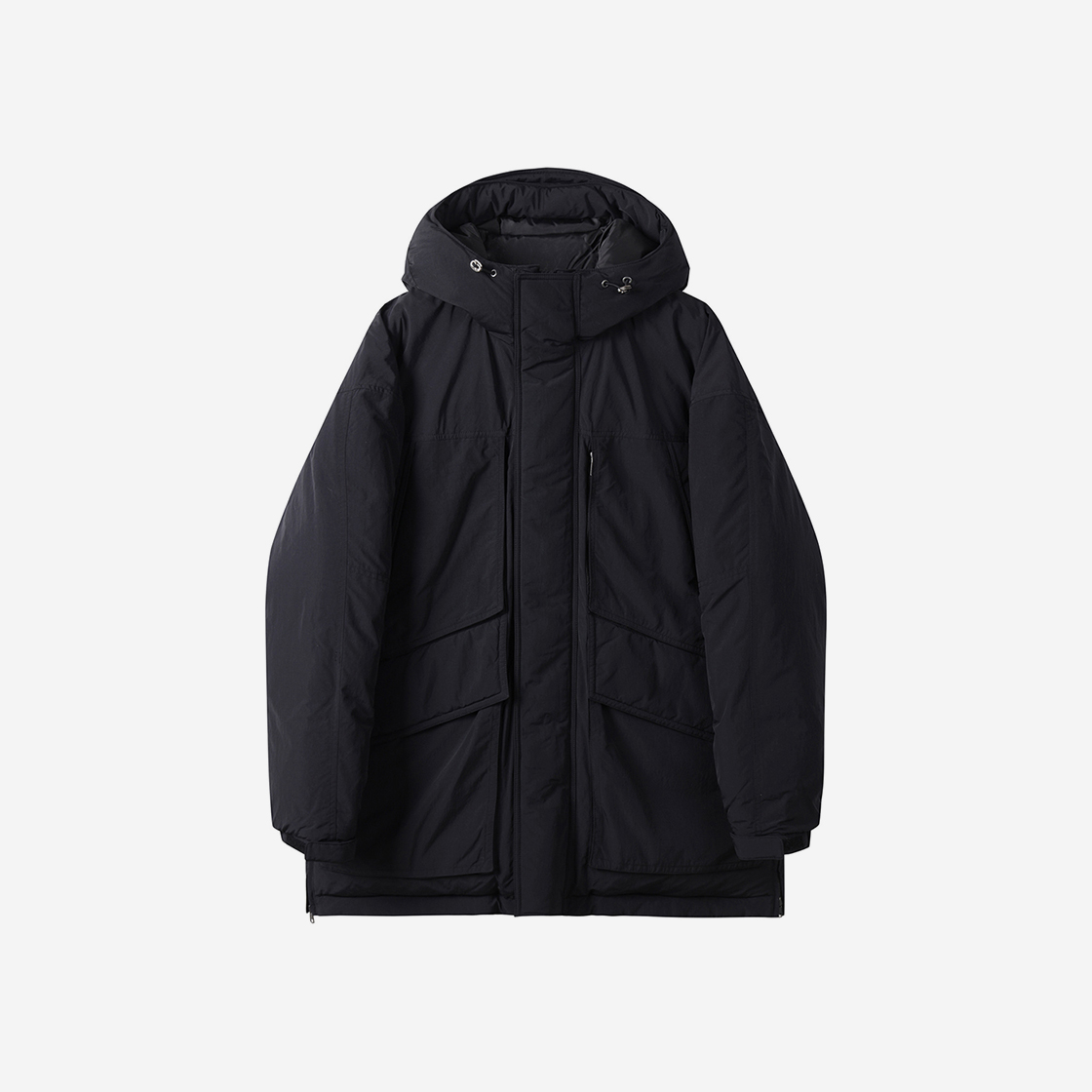 커스텀멜로우 오버사이즈 핏 후드 다운 파카 블랙(Customellow Oversized Fit Hood Down Parka Black)