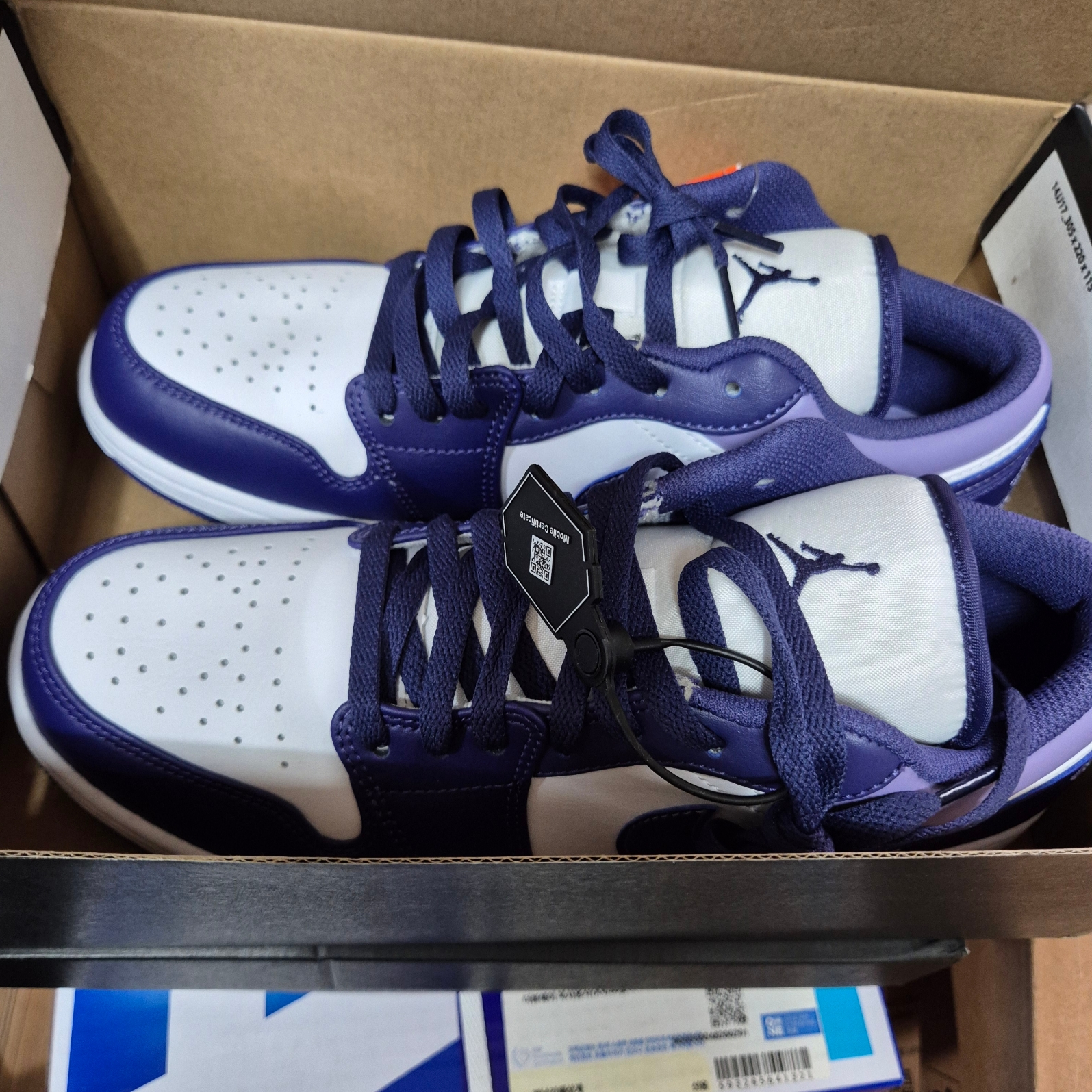 Jordan 1 Low Sky J Purple White 착용 스타일