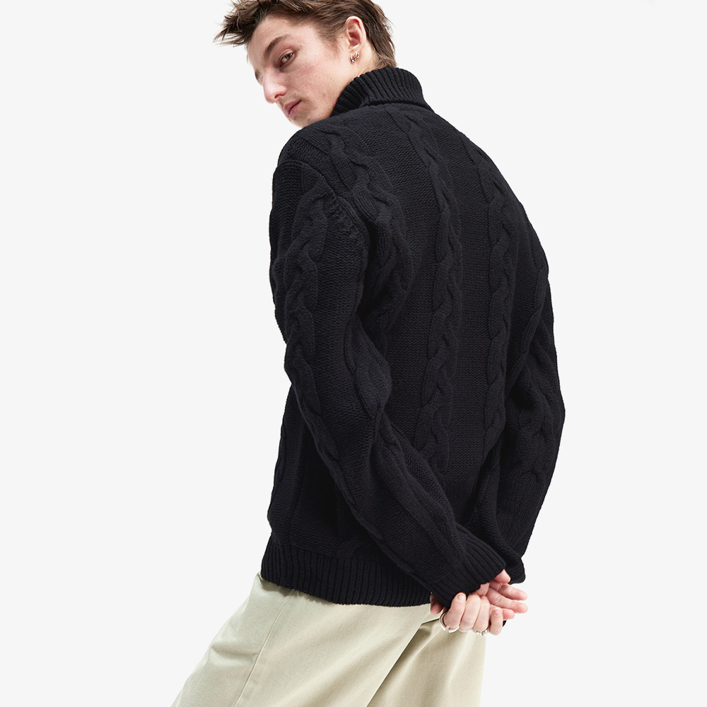 프레드페리 청키 케이블 니트 롤 넥 니트 블랙(Fred Perry Chunky Cable Knit Roll Neck Knit Black) - 5