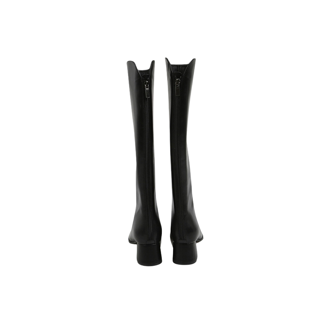 (W) 슈펜 x 쭈언니 슬림핏 레더 롱부츠 4.0 블랙 - 와이드((W) Shoopen x Jju Unni Slim Fit Leather Long Boots 4.0 Black - Wide) - 3