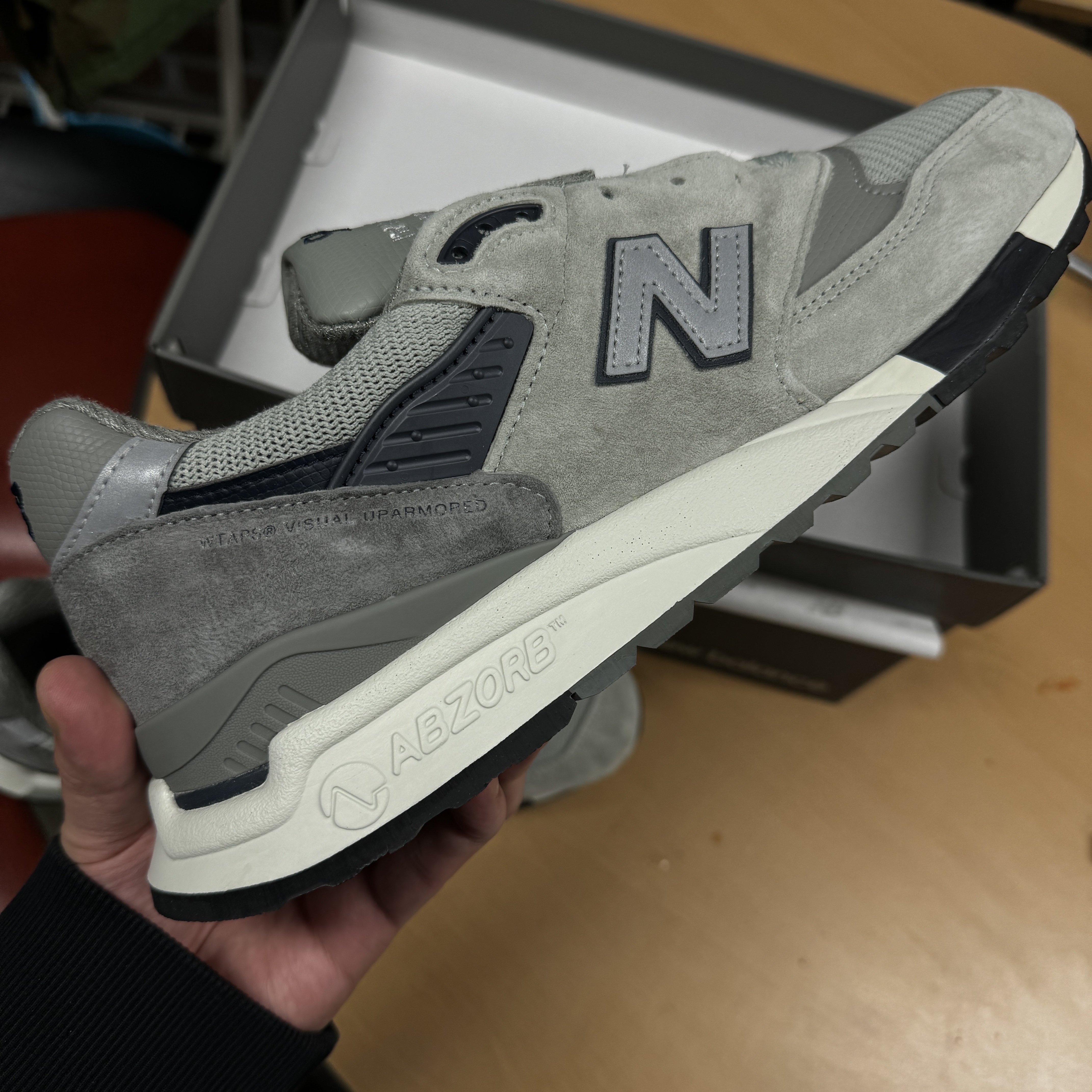 New Balance x WTAPS 998 Made in USA Gray 착용 스타일 - 1