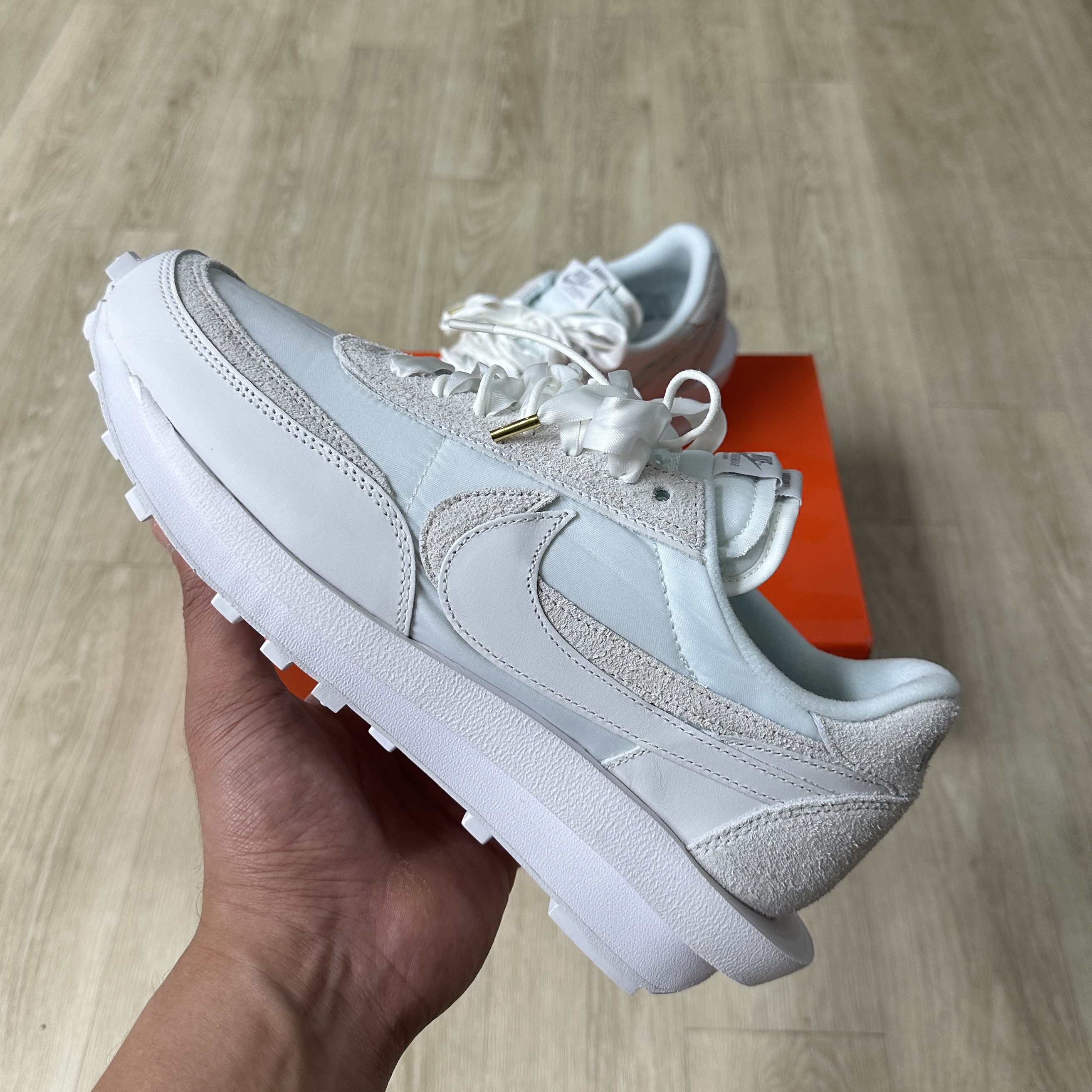 Nike x Sacai LDWaffle White Nylon, Nike x Sacai LDWaffle Black Nylon 착용 스타일 - 1