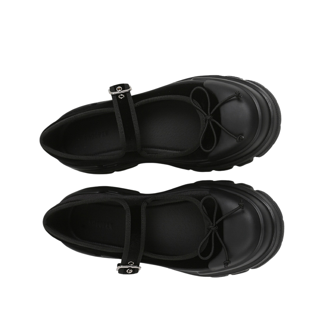 (W) 슈펜 리본 메리 제인 청키 스니커즈 글로시 블랙((W) Shoopen Ribbon Mary Jane Chunky Sneakers Glossy Black) - 2