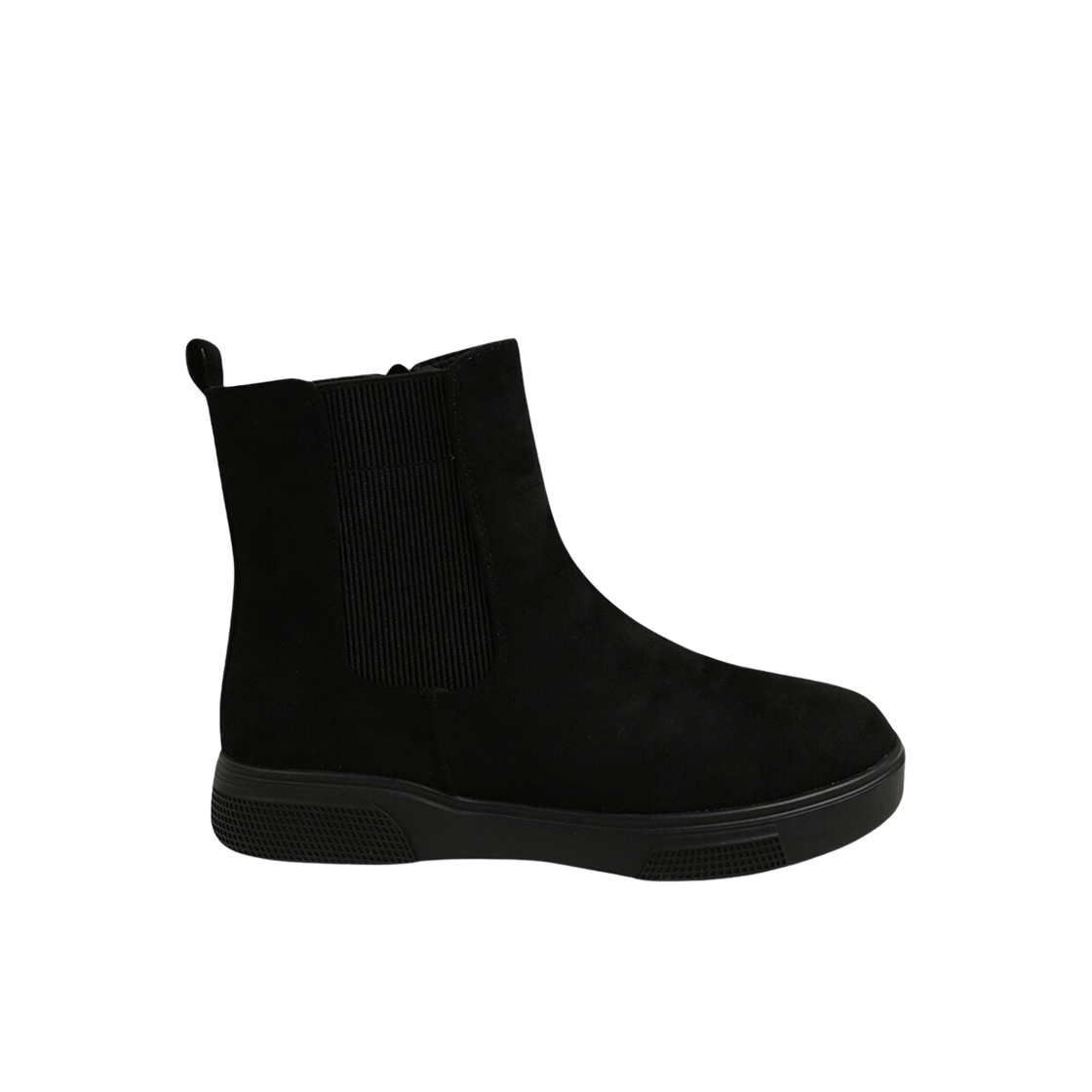 (W) 슈펜 컴포트 스웨이드 첼시 부츠 블랙 스웨이드((W) Shoopen Comfort Suede Chelsea Boots Black Suede) - 1