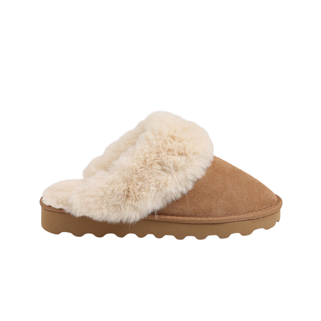 (W) 슈펜 코지 스웨이드 퍼 슬리퍼 베이지((W) Shoopen Cozy Suede Fur Slipper Beige)