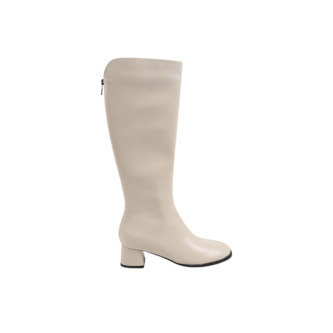 (W) 슈펜 x 쭈언니 슬림핏 레더 롱부츠 4.0 아이보리 - 스탠다드((W) Shoopen x Jju Unni Slim Fit Leather Long Boots 4.0 Ivory - Standard)