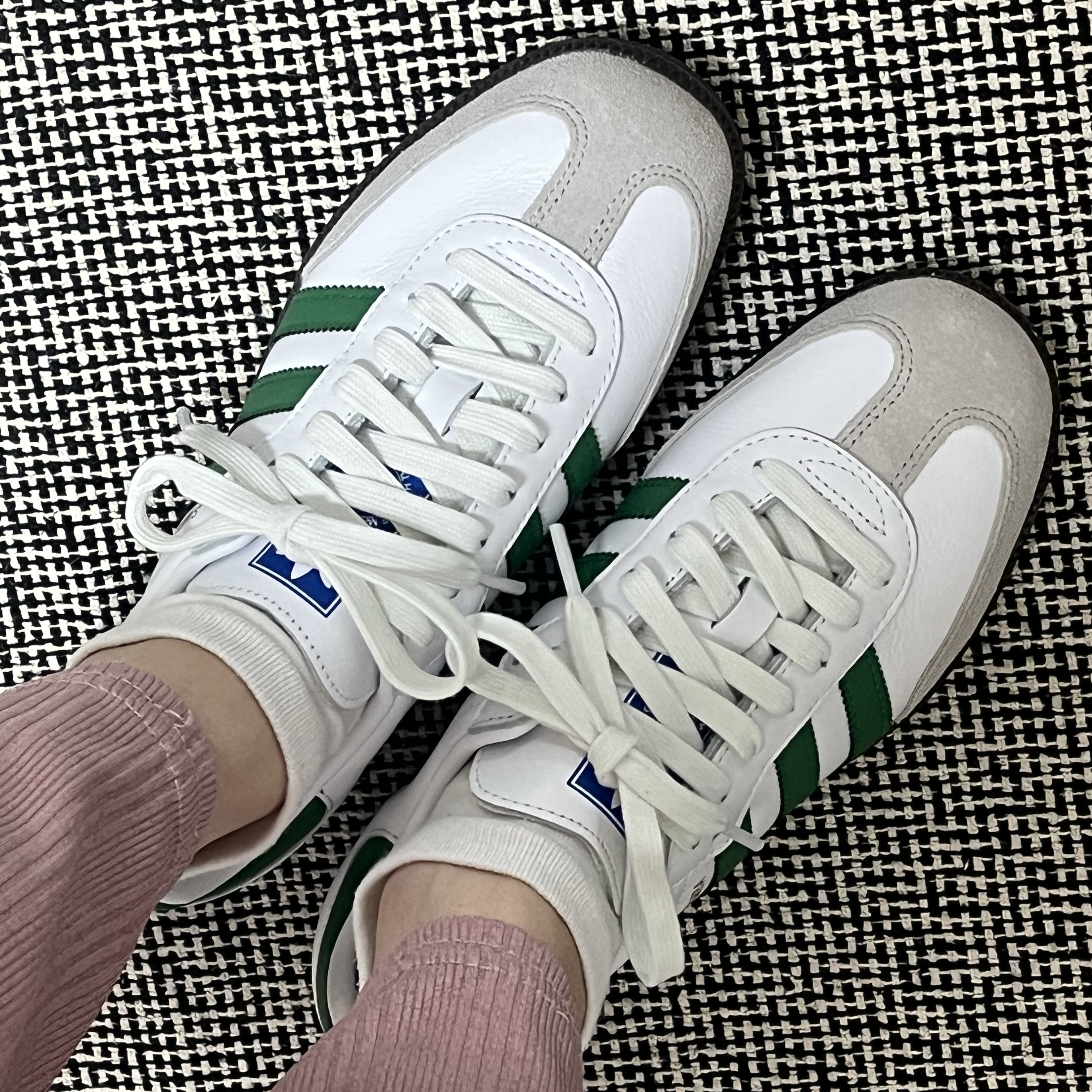 Adidas Samba OG White Green 착용 스타일