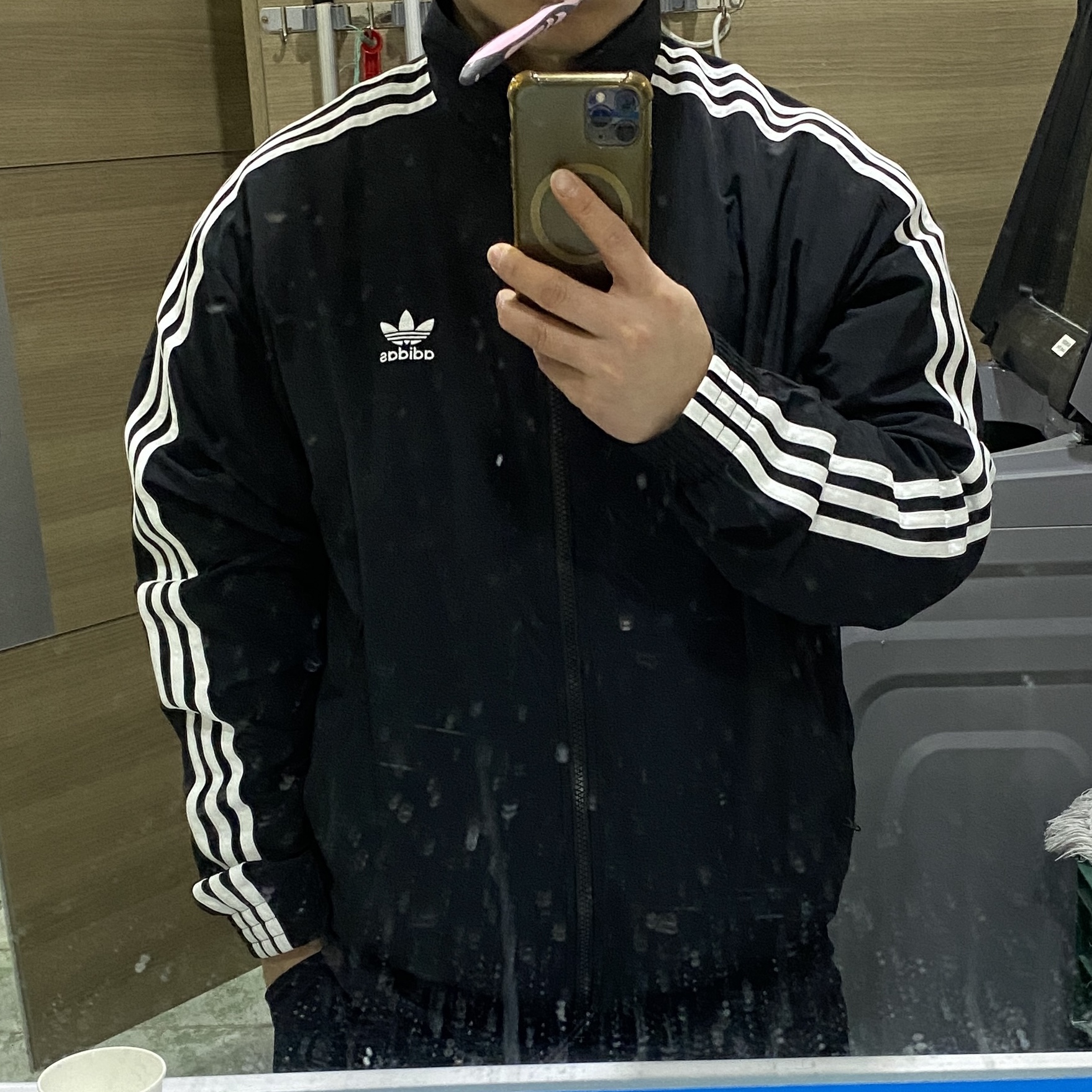 Adidas Adicolor Woven Firebird Track Top Black  - KR Sizing 착용 스타일