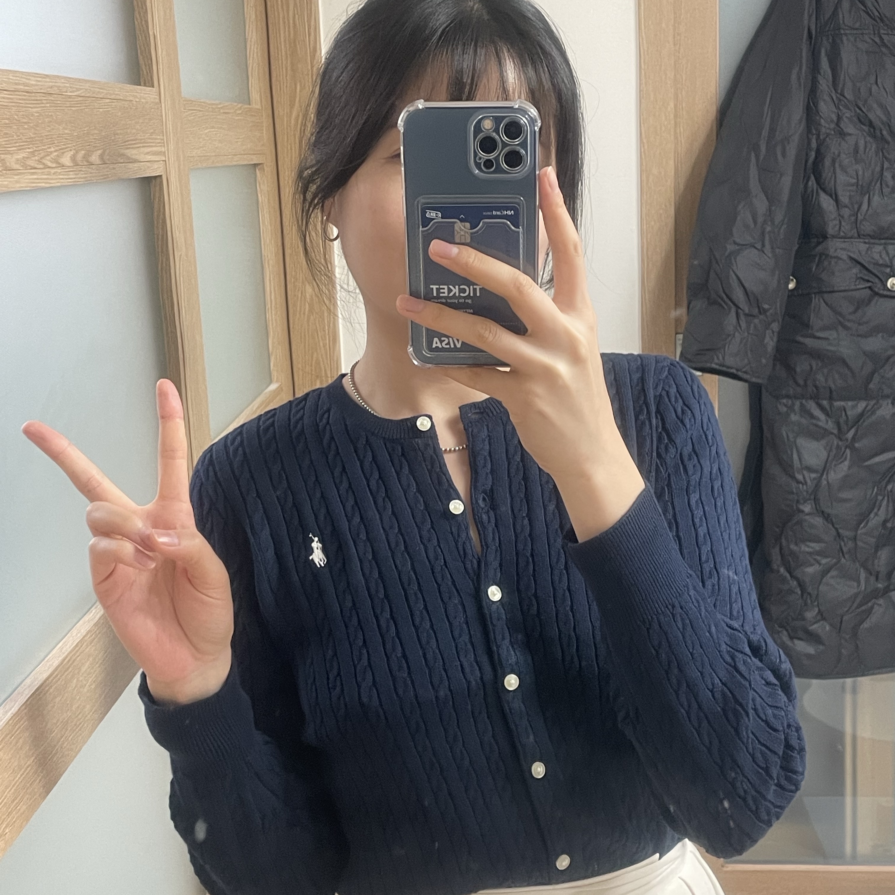 [30% 적립] Polo Ralph Lauren Children Mini Cable Cotton Cardigan Hunter Navy 착용 스타일