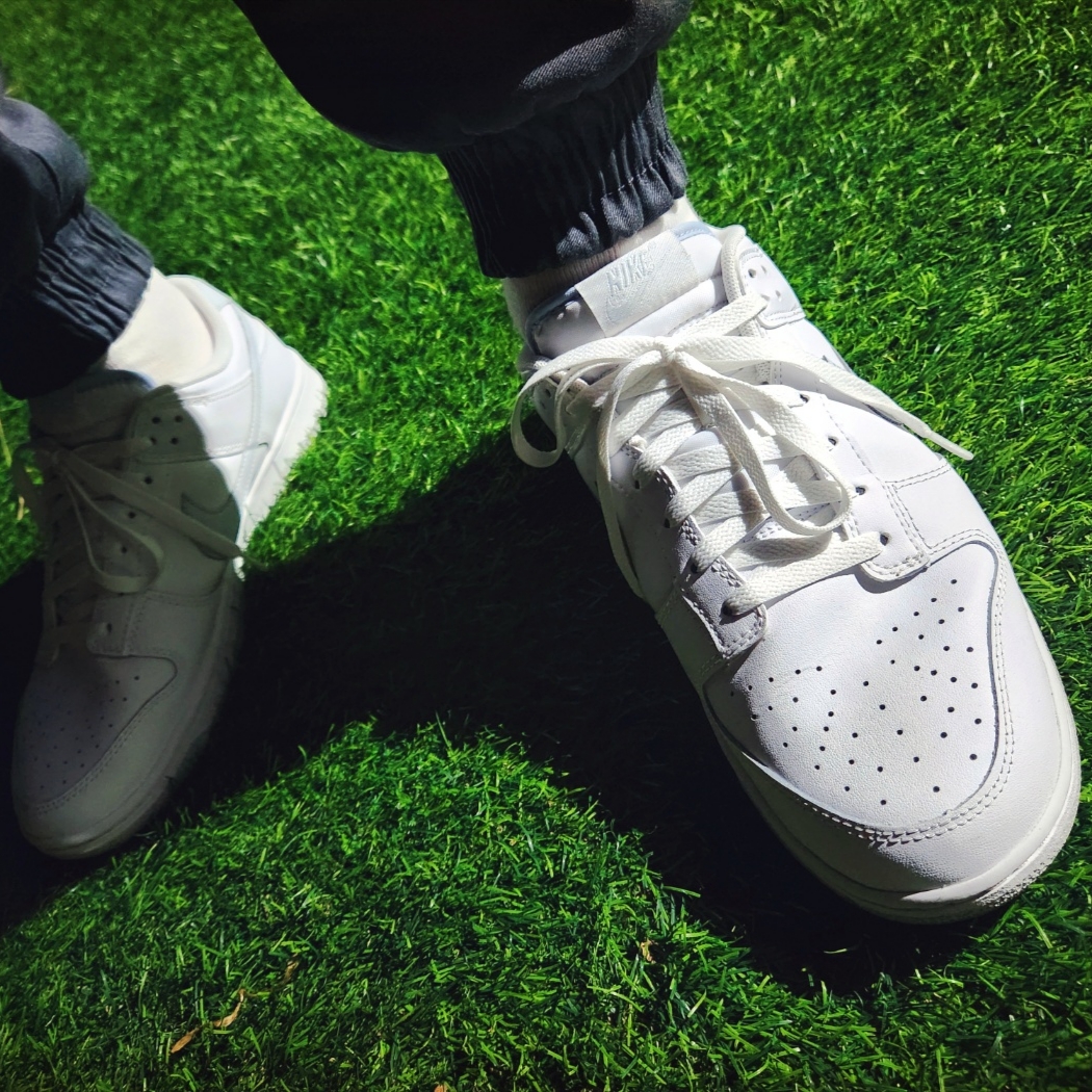Nike Dunk Low Retro White Pure Platinum 착용 스타일 - 4