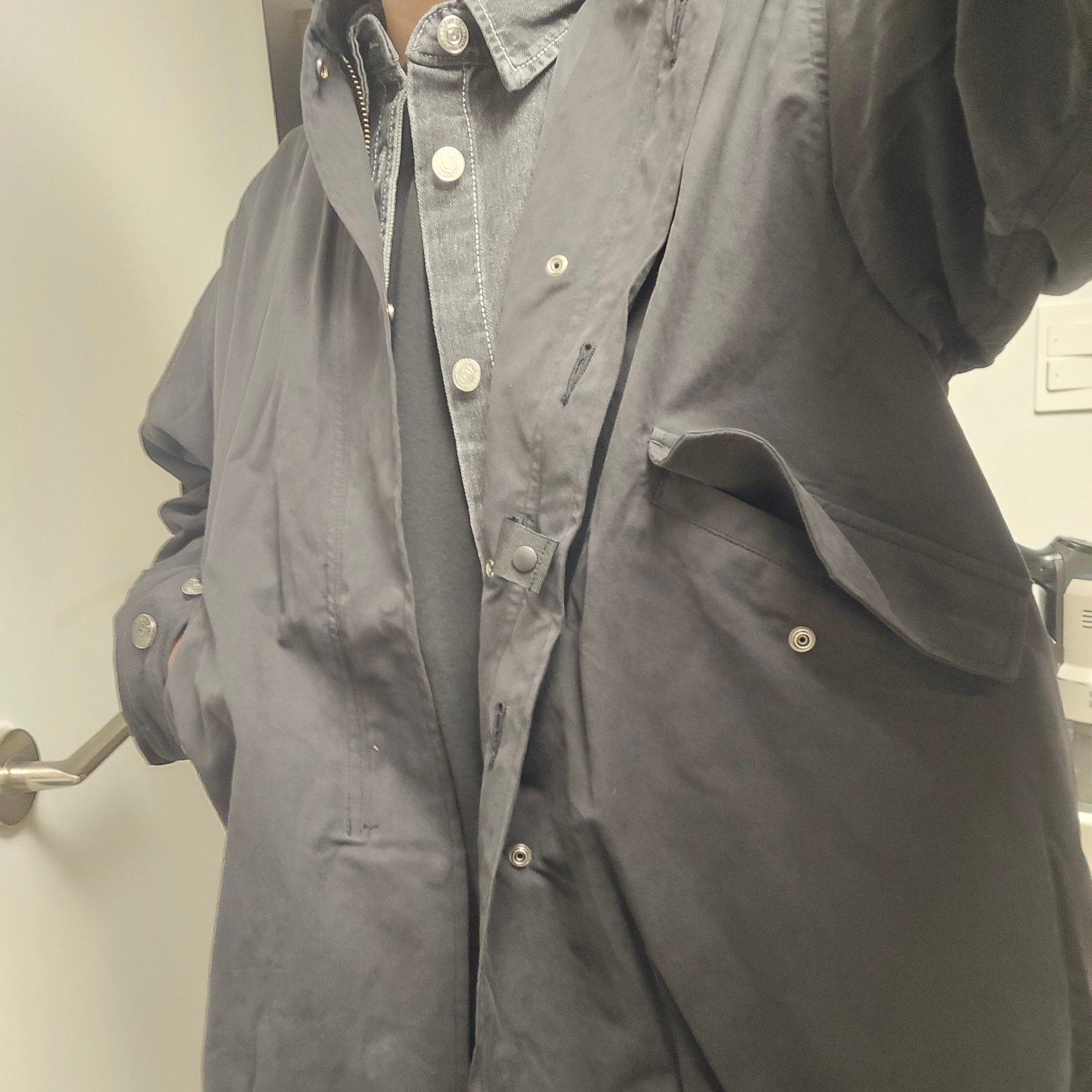 True Religion Denim Field Shirts Black 착용 스타일