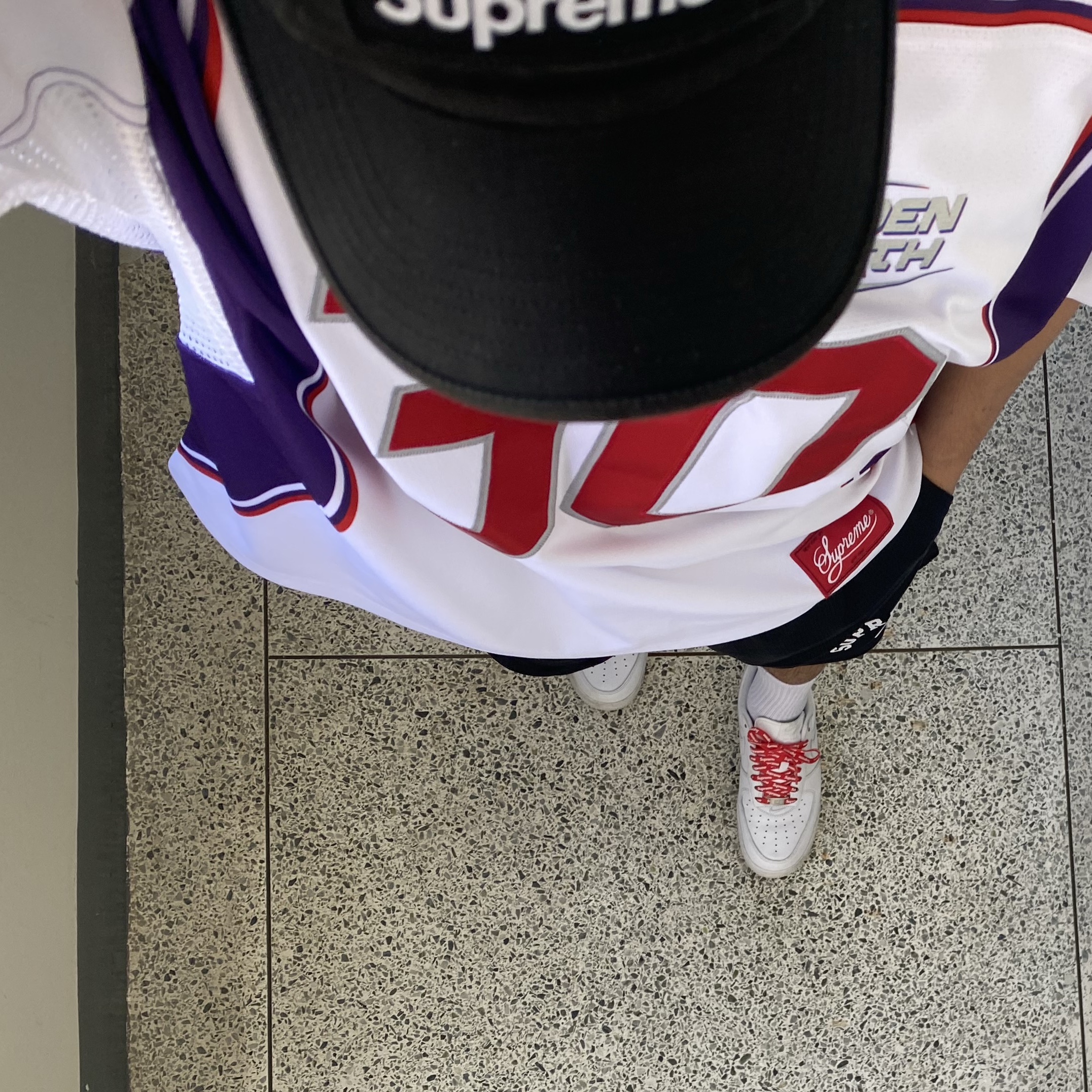 Supreme Sudden Death Football Jersey White - 24SS, Nike x Supreme Air Force 1 Low White 착용 스타일
