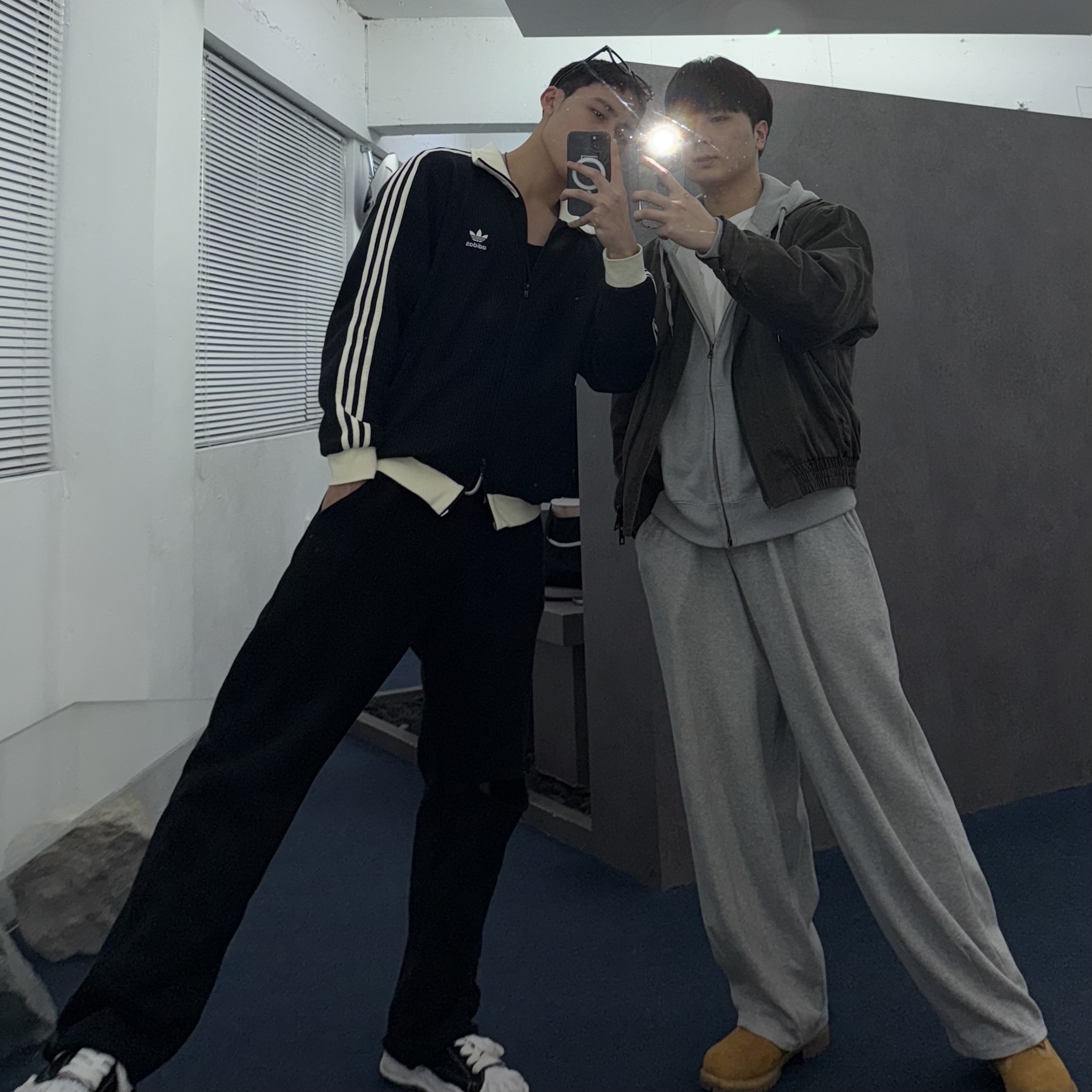 Adidas Waffle Beckenbauer Track Top Black - KR Sizing 착용 스타일 - 1