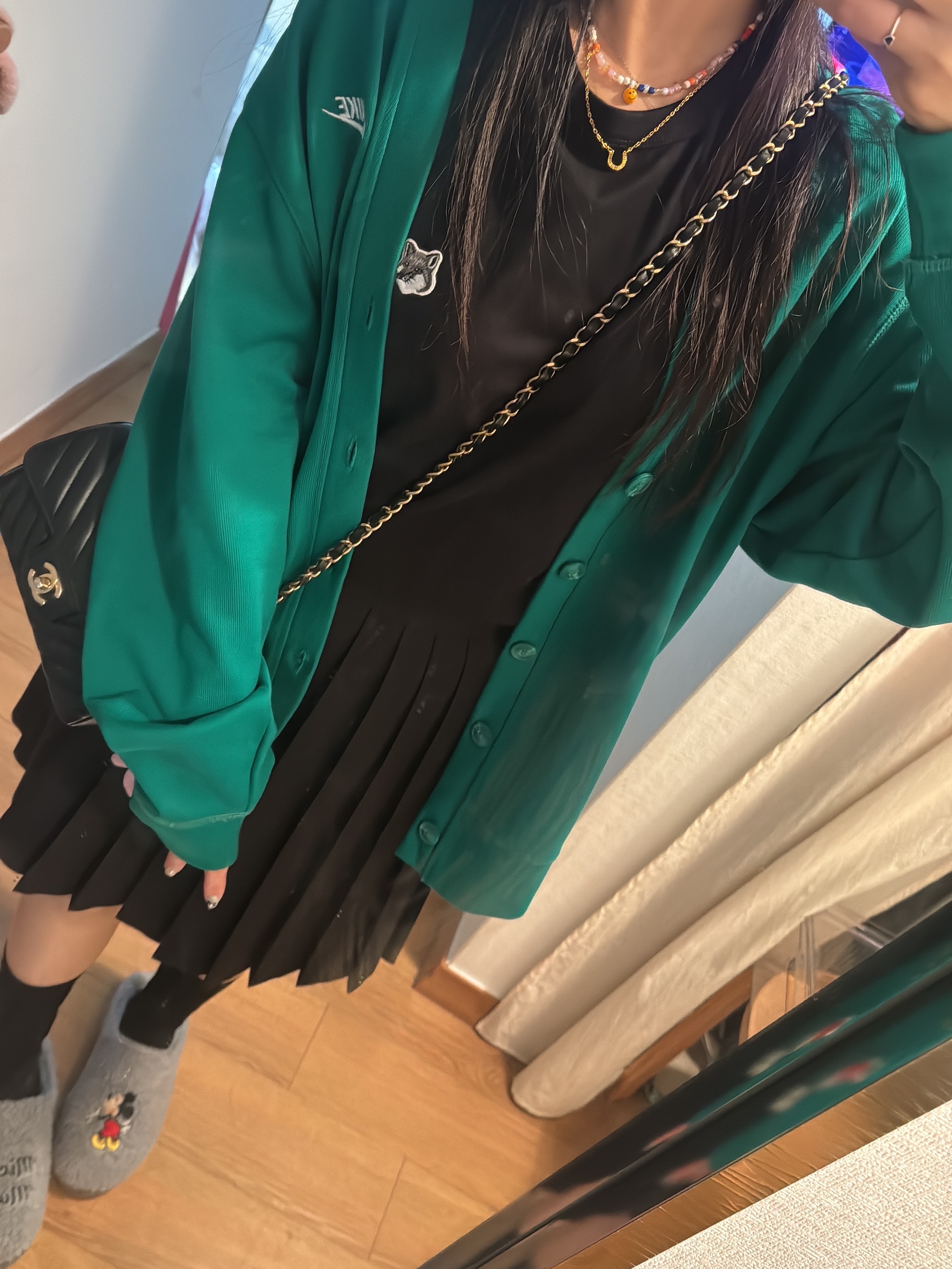Nike Club Knit Fairway Cardigan Malachite White - Asia, Chanel Mini Flap Bag Lambskin & Gold Black 착용 스타일 - 1