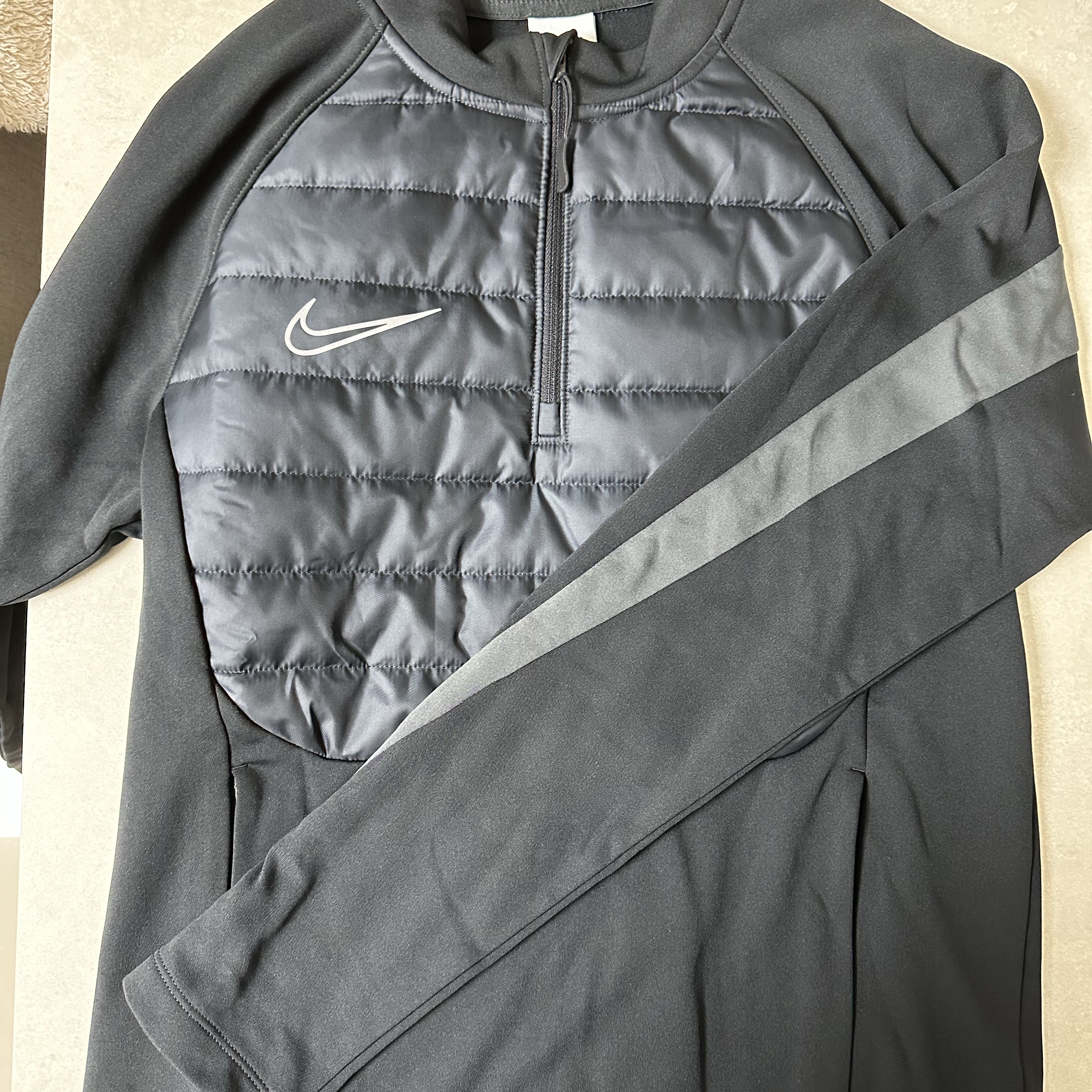 Nike Therma-Fit Academy Winter Warrior Half Zip Top Black - Asia 착용 스타일