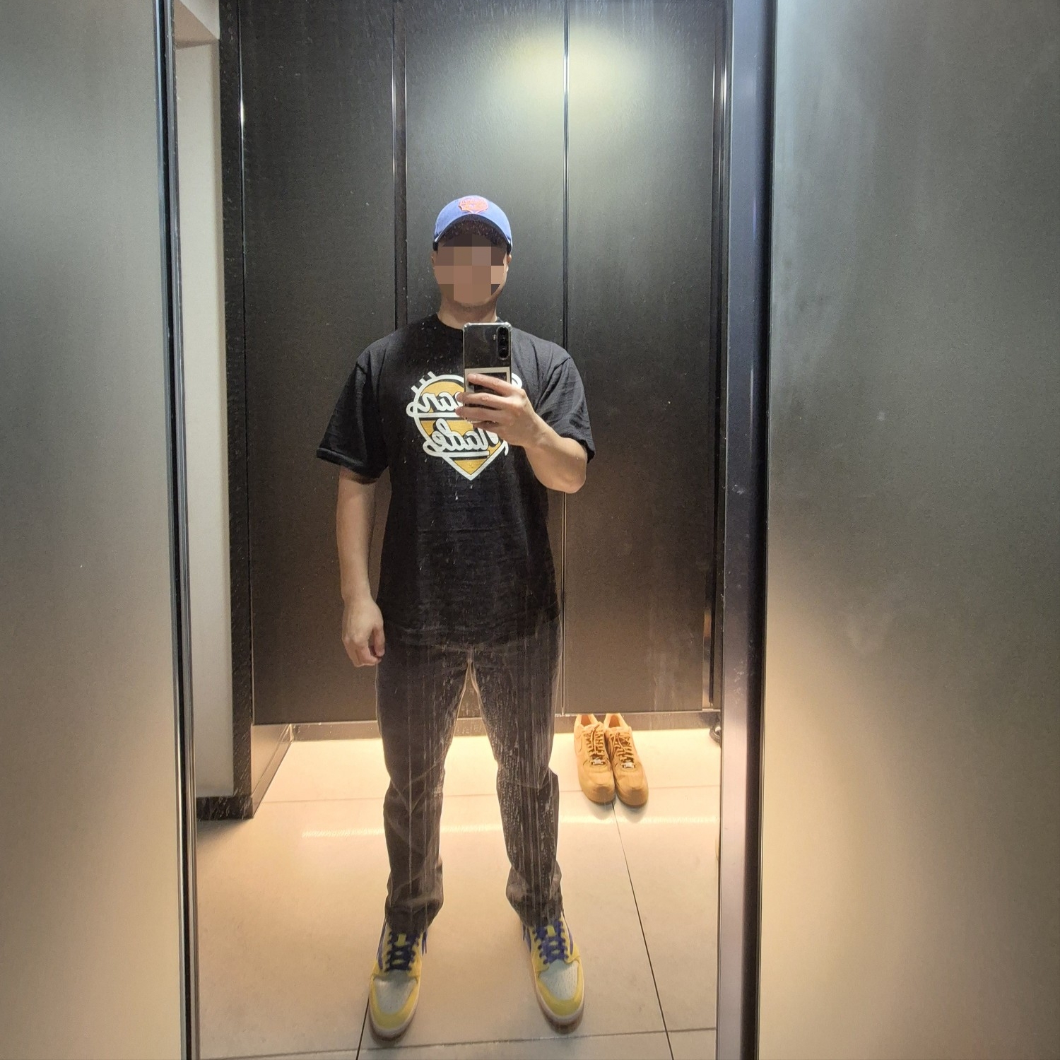 Human Made Graphic T-Shirt #7 Black, Human Made 6 Panel Cap #1 Blue 착용 스타일 - 2